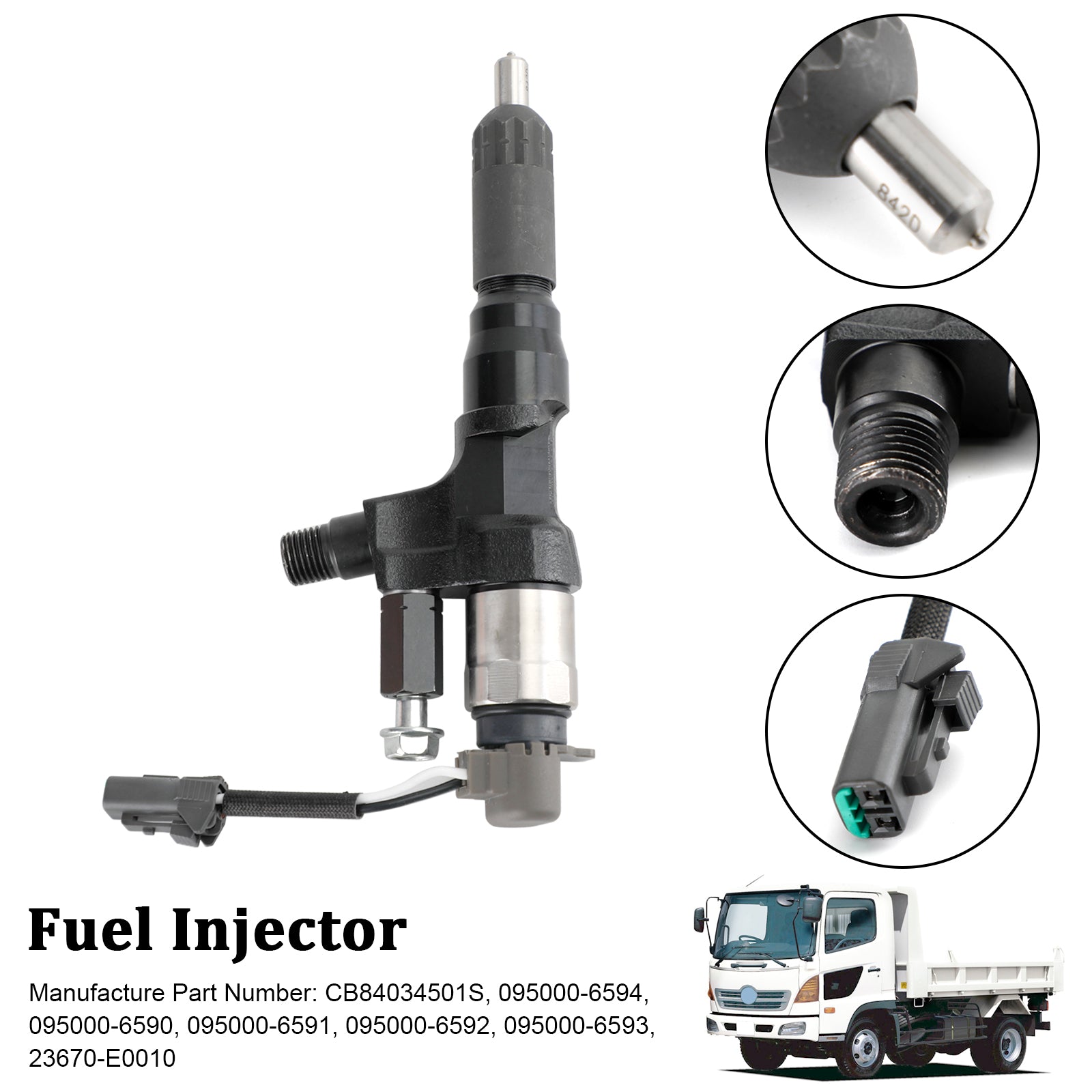 1PCS Fuel Injector 095000-6593 Pour Denso Pour Hino J08E Pour Kobelco SK330-8