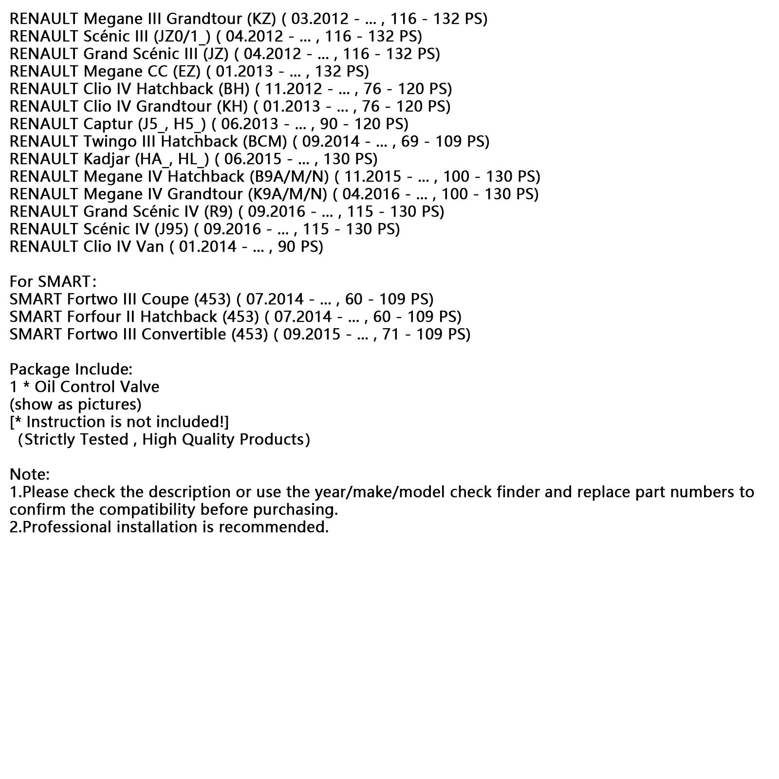 Razdelilni elektromagnetni ventil'VVT olje 237964892R za Renault in Nissan