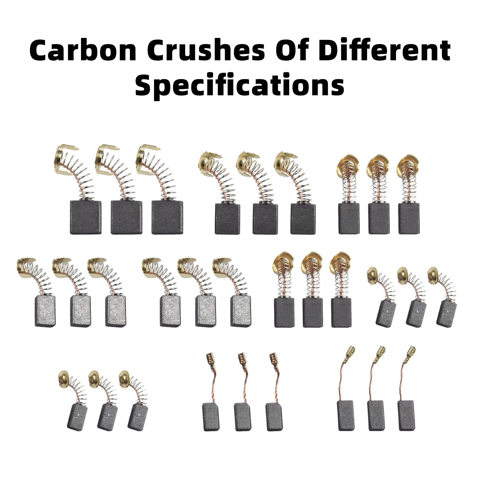 Lot de 60 balais de charbon de rechange pour moteur électrique, 10 tailles, pour outils électriques