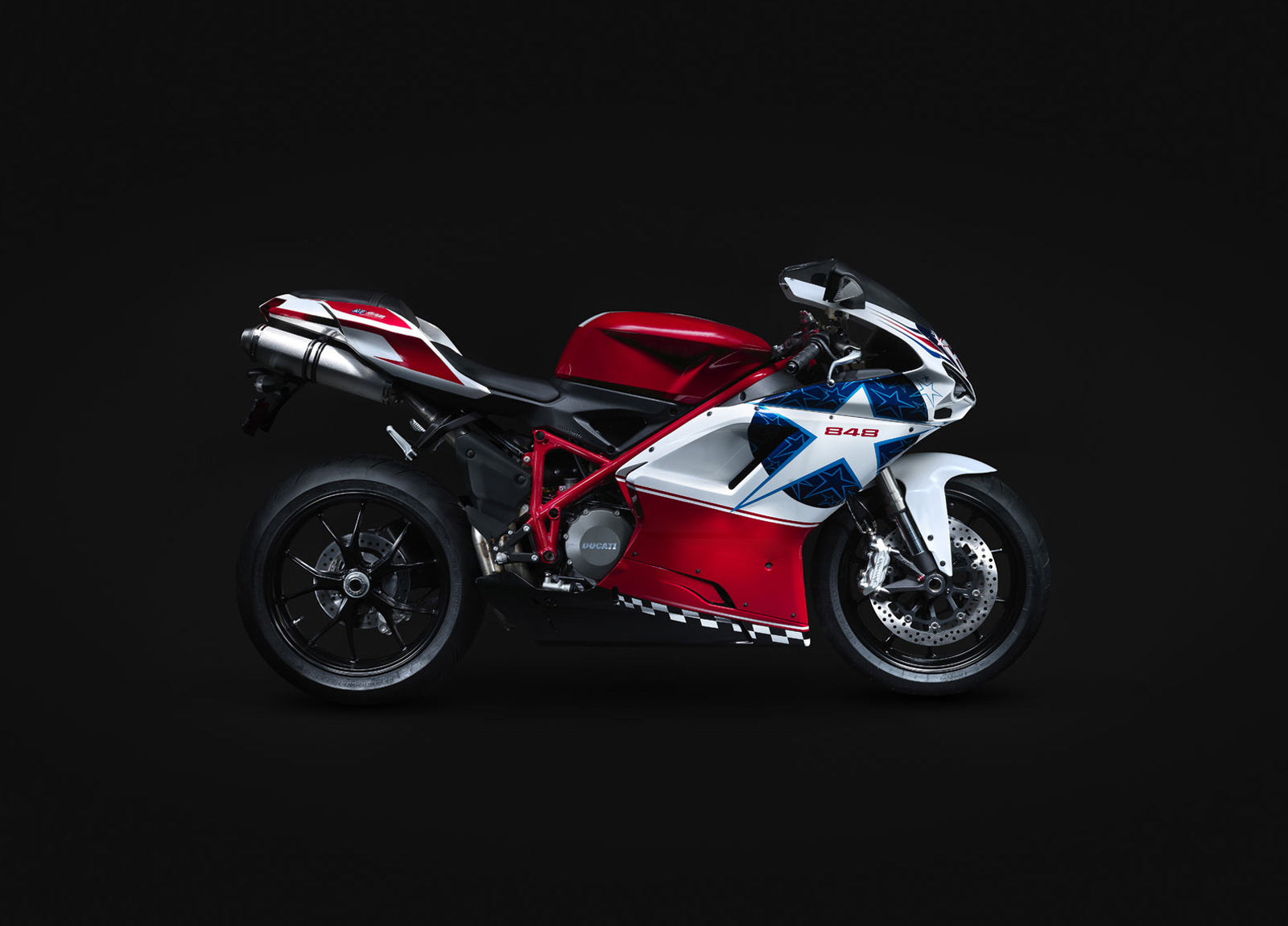 Amotopart Ducati 1098/1198/848 2007-2012 Rojo Negro Carenado ABS Molde de inyección 15# Genérico