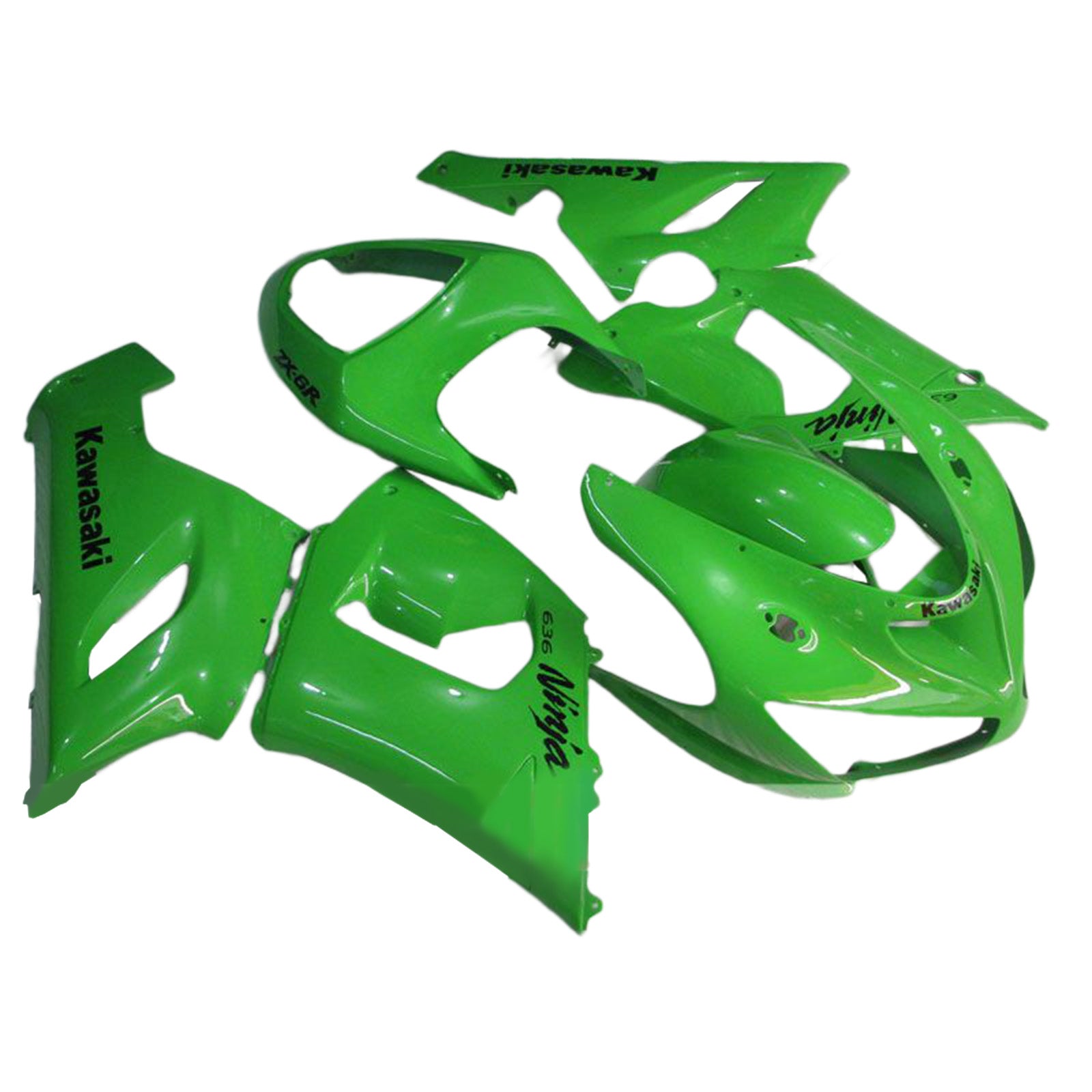 Amotopart Carénages 2005-2006 Kawasaki Zx6r ZX636 Green Ninja Generic