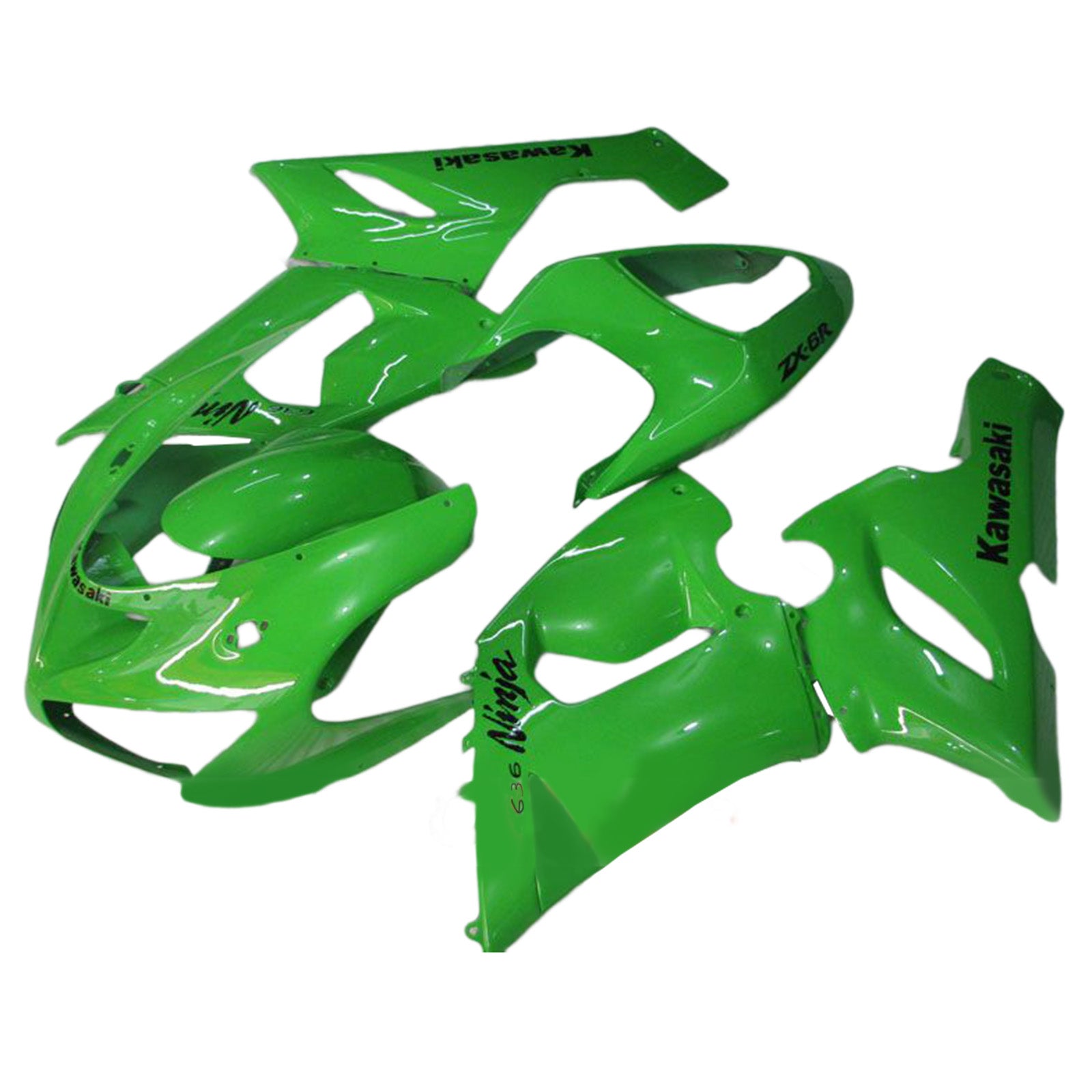 Amotopart Carénages 2005-2006 Kawasaki Zx6r ZX636 Green Ninja Generic