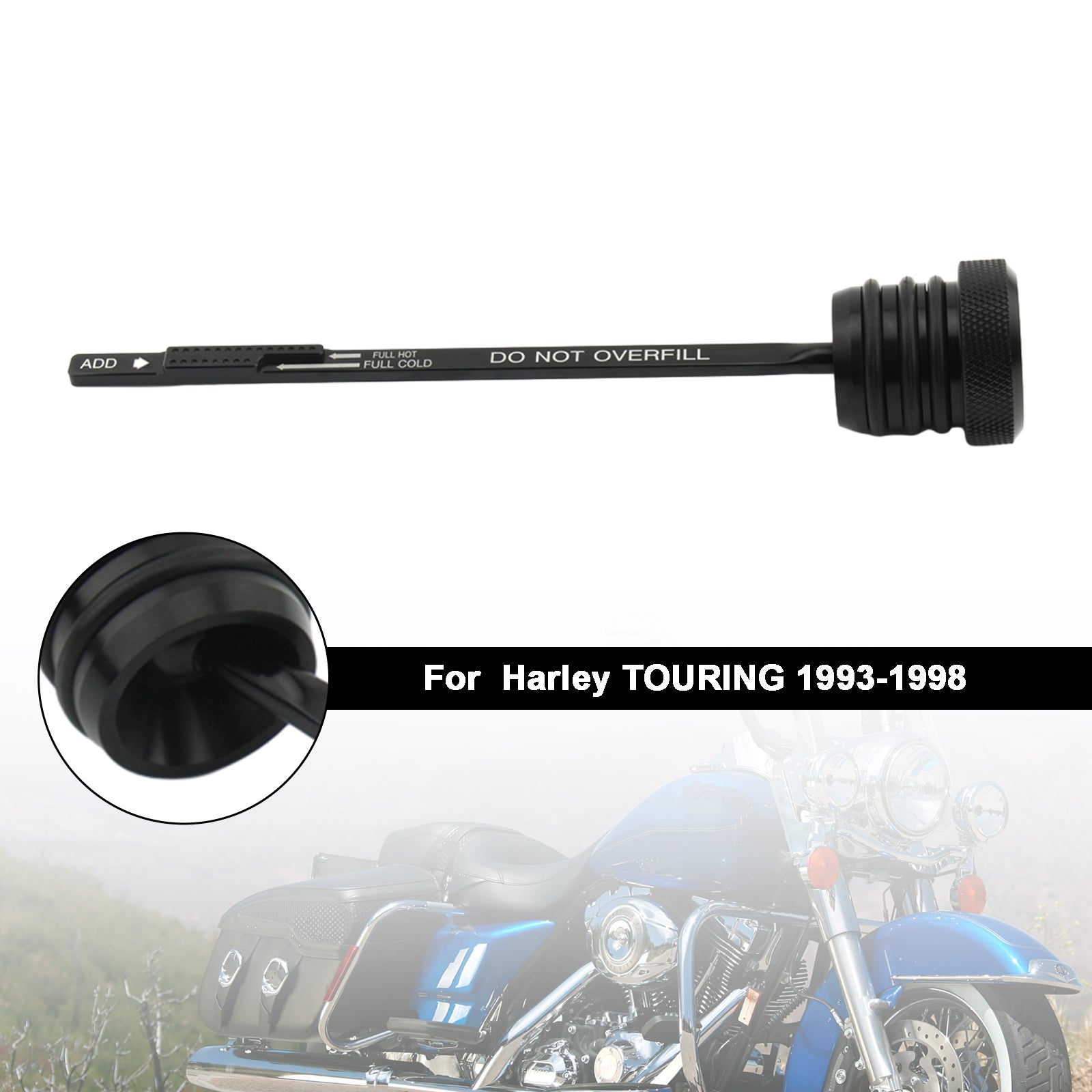 Harley Touring FLHT FLTC 1993-1998 Tank de tanque de calibre de aceite.