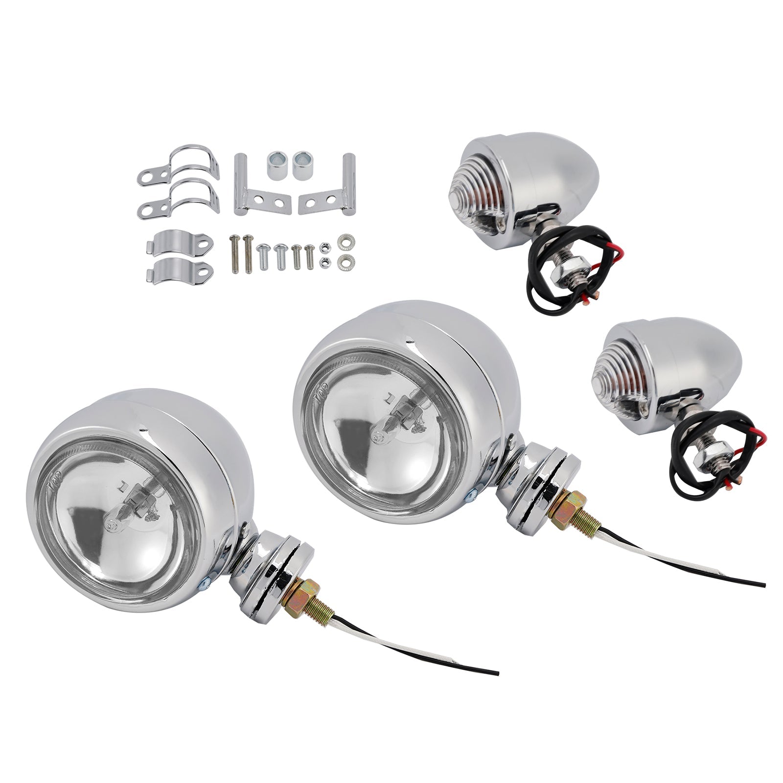 Gepersonaliseerd verchroomd chroom mistlicht, compatibel met racer-, bobber- en chopper -modellen, N ° D19