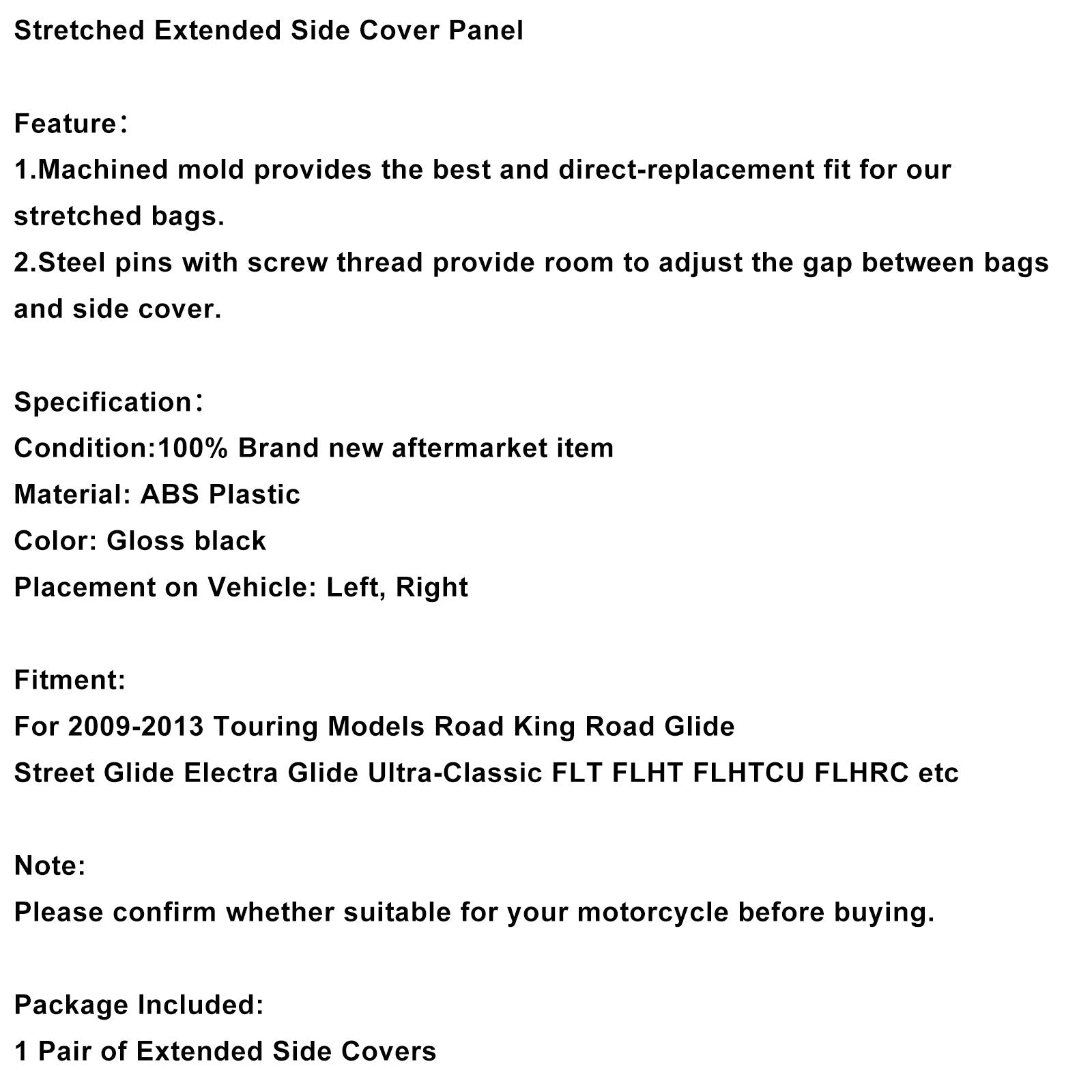 Makaava paneeli, joka makaa kiertueen Electra Street Road Glide 2009-2013