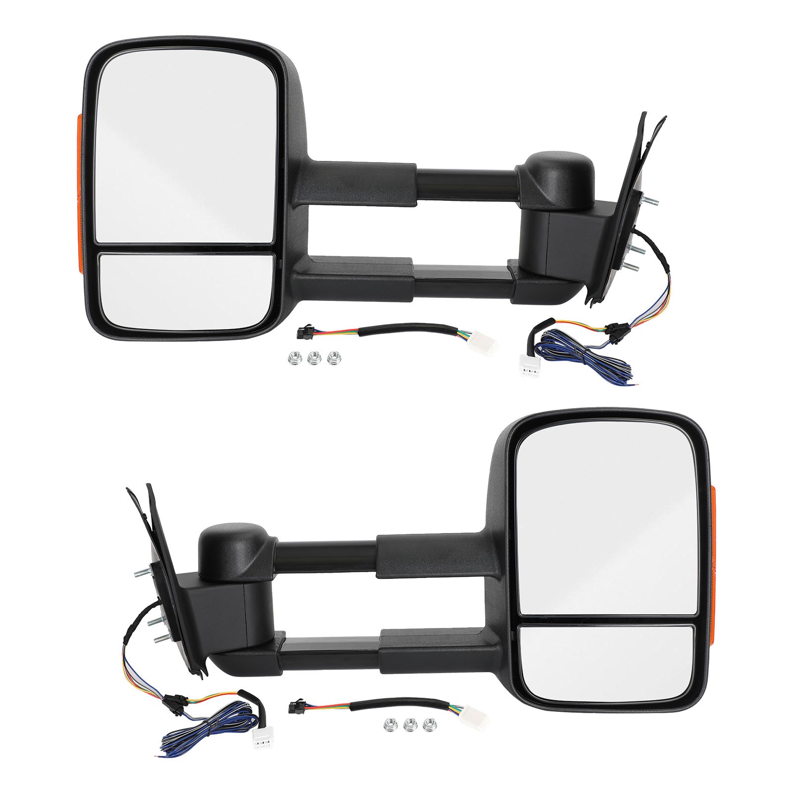Pair of Electric Extendable Towing Mirrors Pour Toyota Hilux 2005-2011 Black