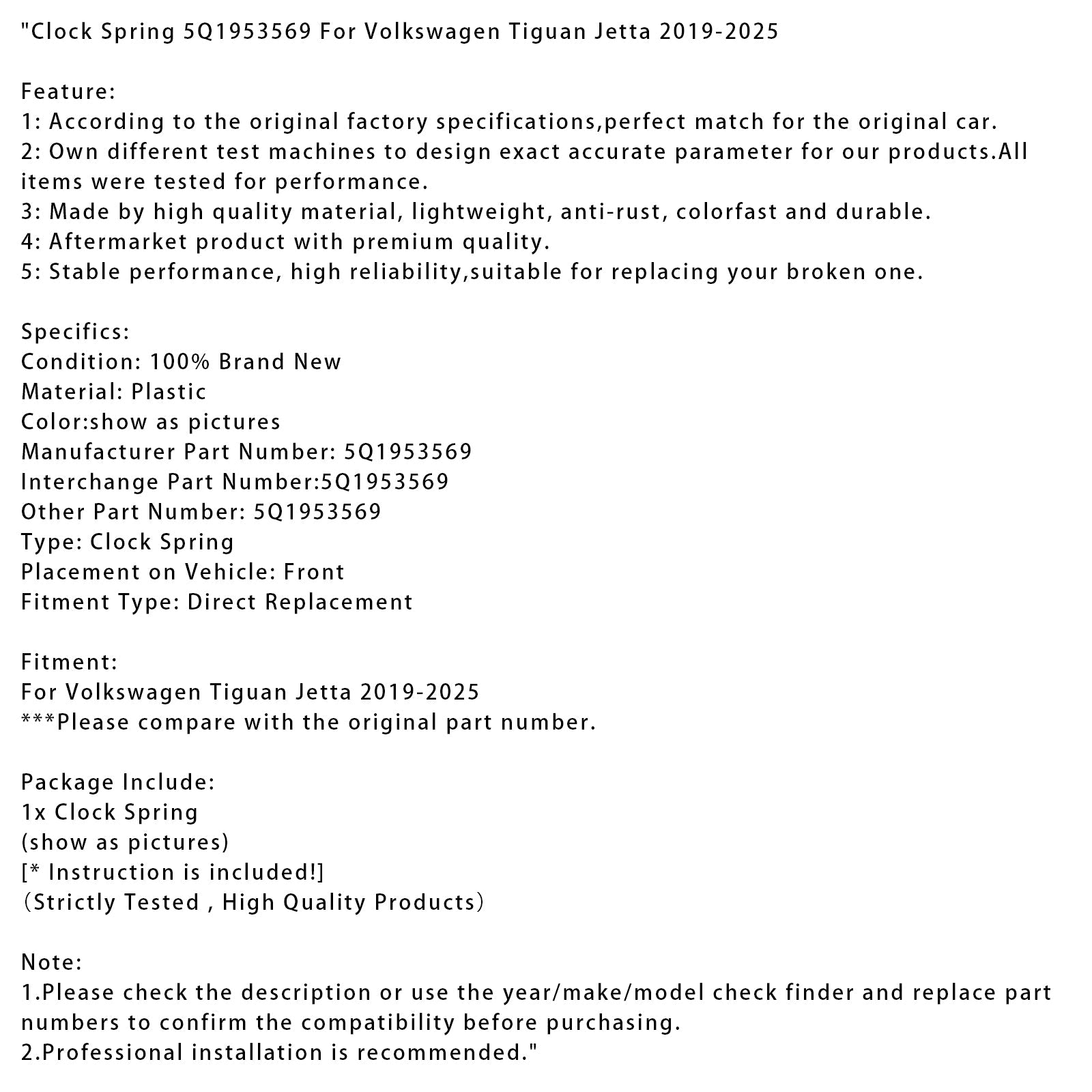 Volkswagen Tiguan Jetta 2019-2025 5Q1953569