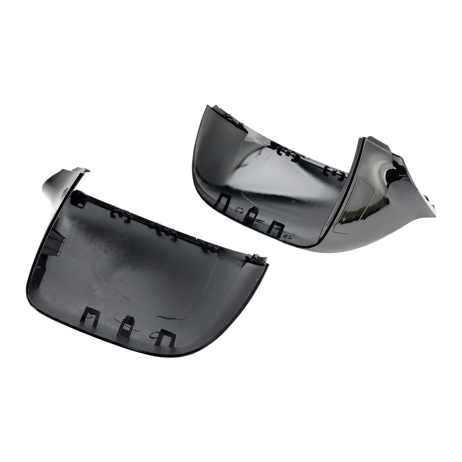 Tapas de la cubierta del espejo de la puerta del ala negra brillante izquierda + derecha para VW T6 Transporter 15-19