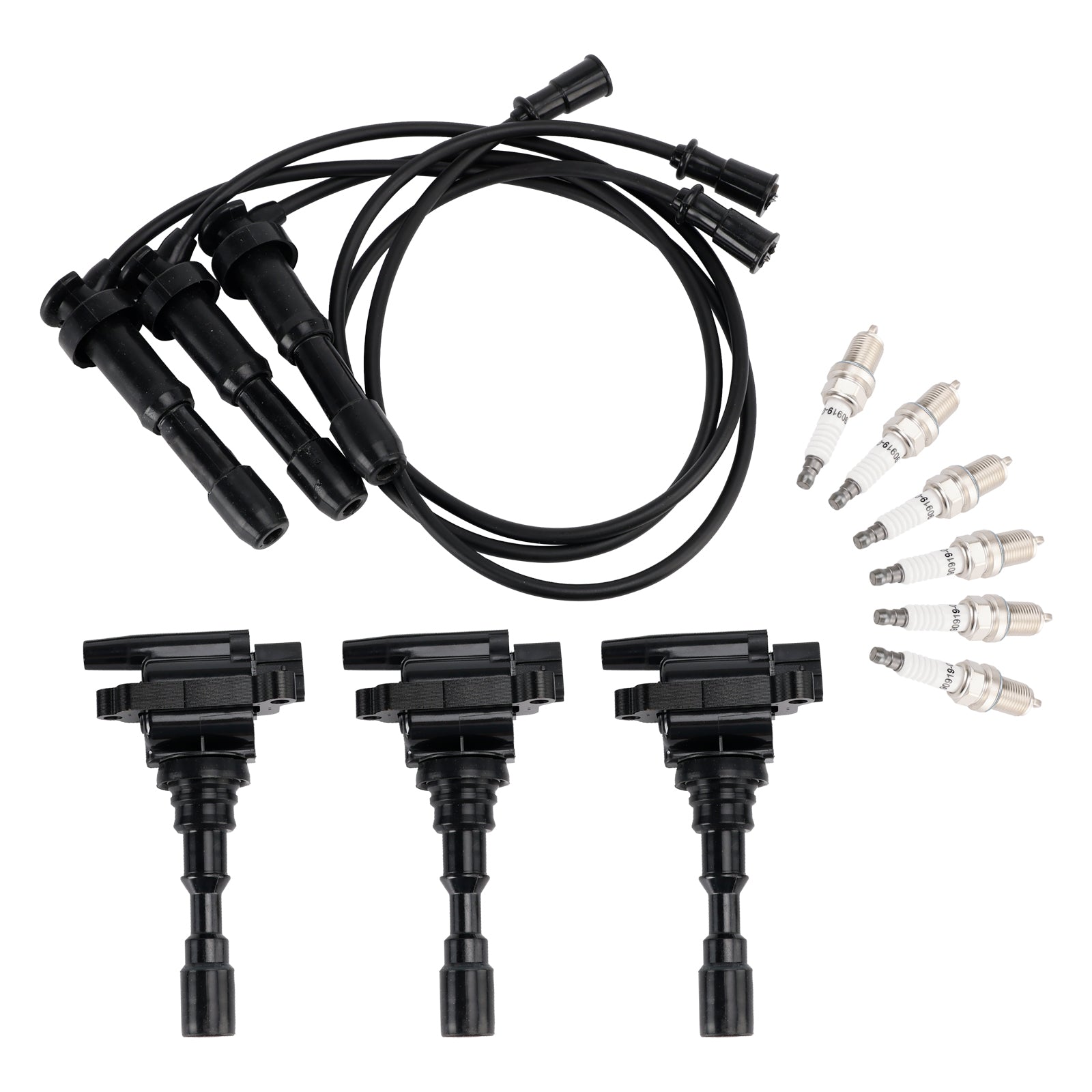 Kia Sorento 3.5L V6 2003-2006 :3 carretes de'encendido, 6 bujías y 3 cables UF431