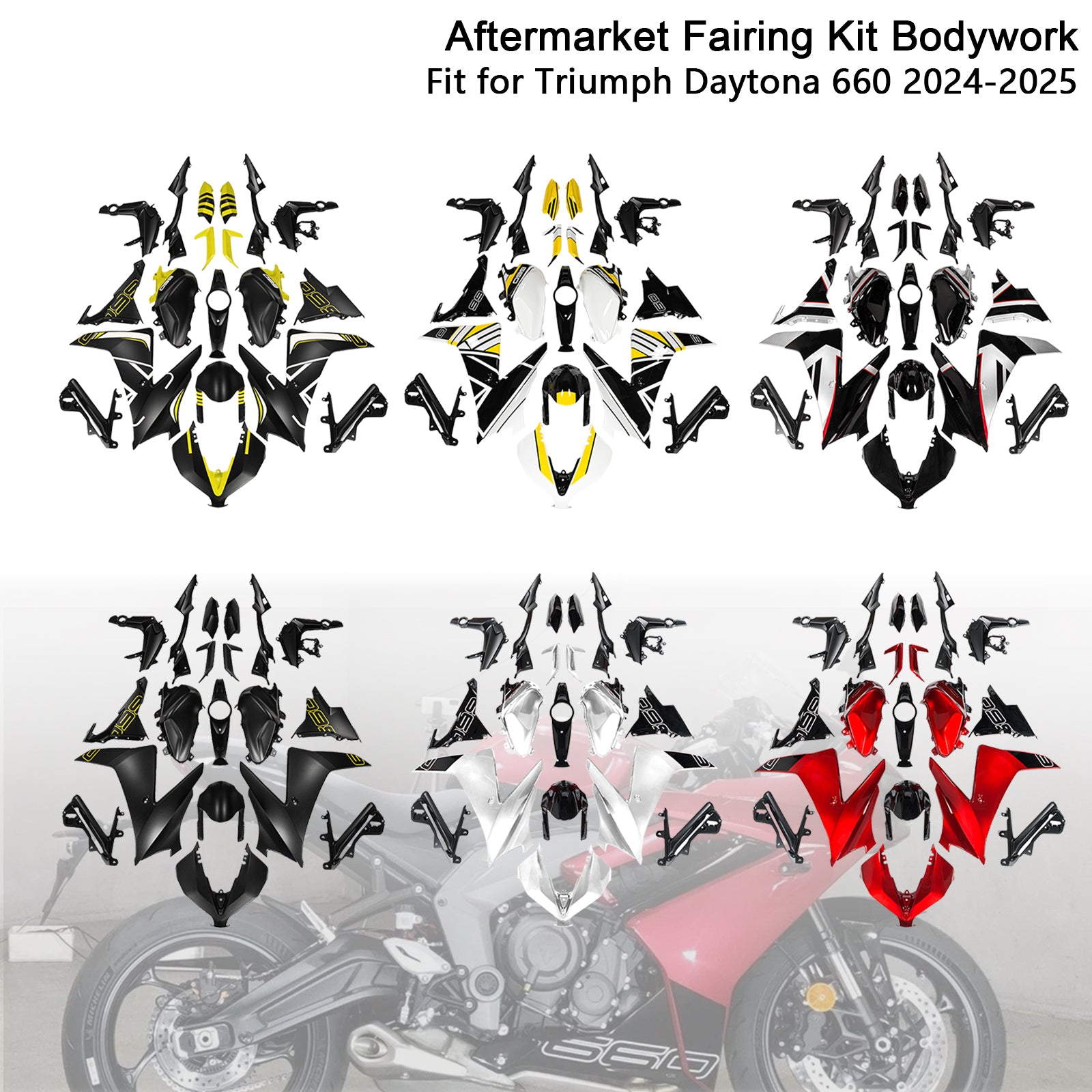 Kit de carénage de carrosserie par injection pour Daytona 660 2024-2025