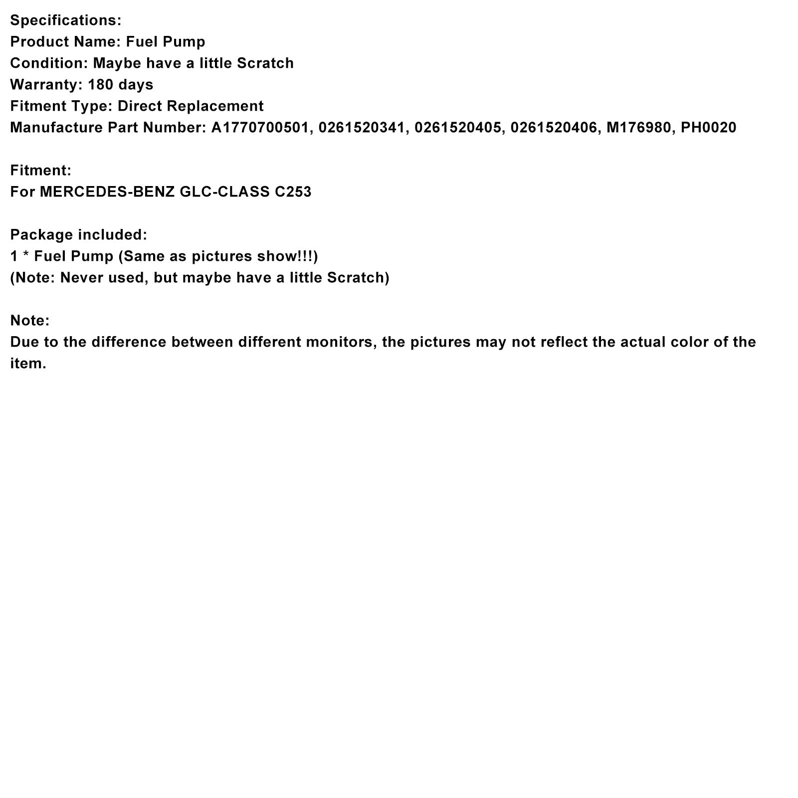 Mercedes-Benz GLC-Klasse C253 Hogedrukbrandstofpomp A1770700501