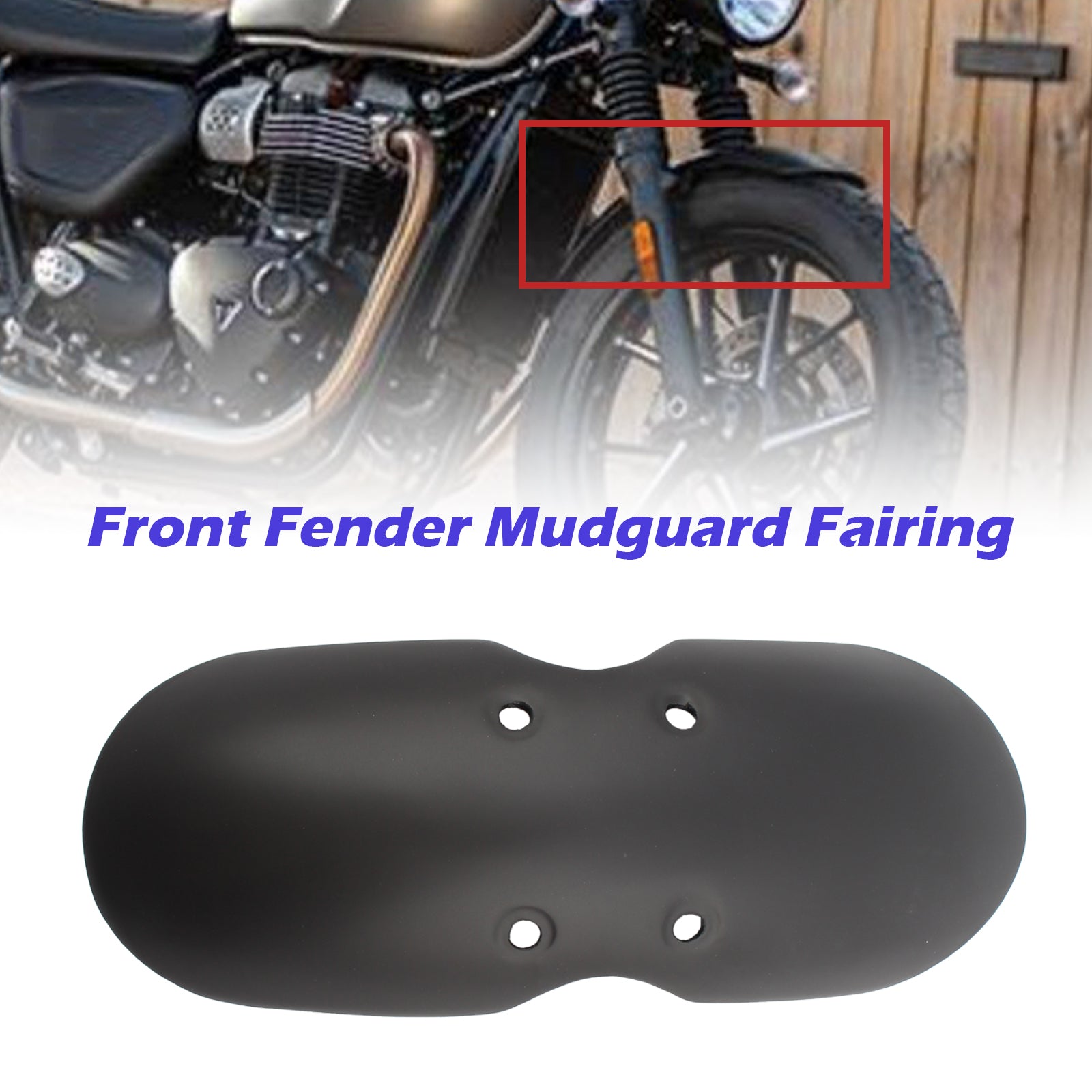 Garde-boue avant pour Bonneville T100 Scrambler Thruxton 2001-2016 Matt Black