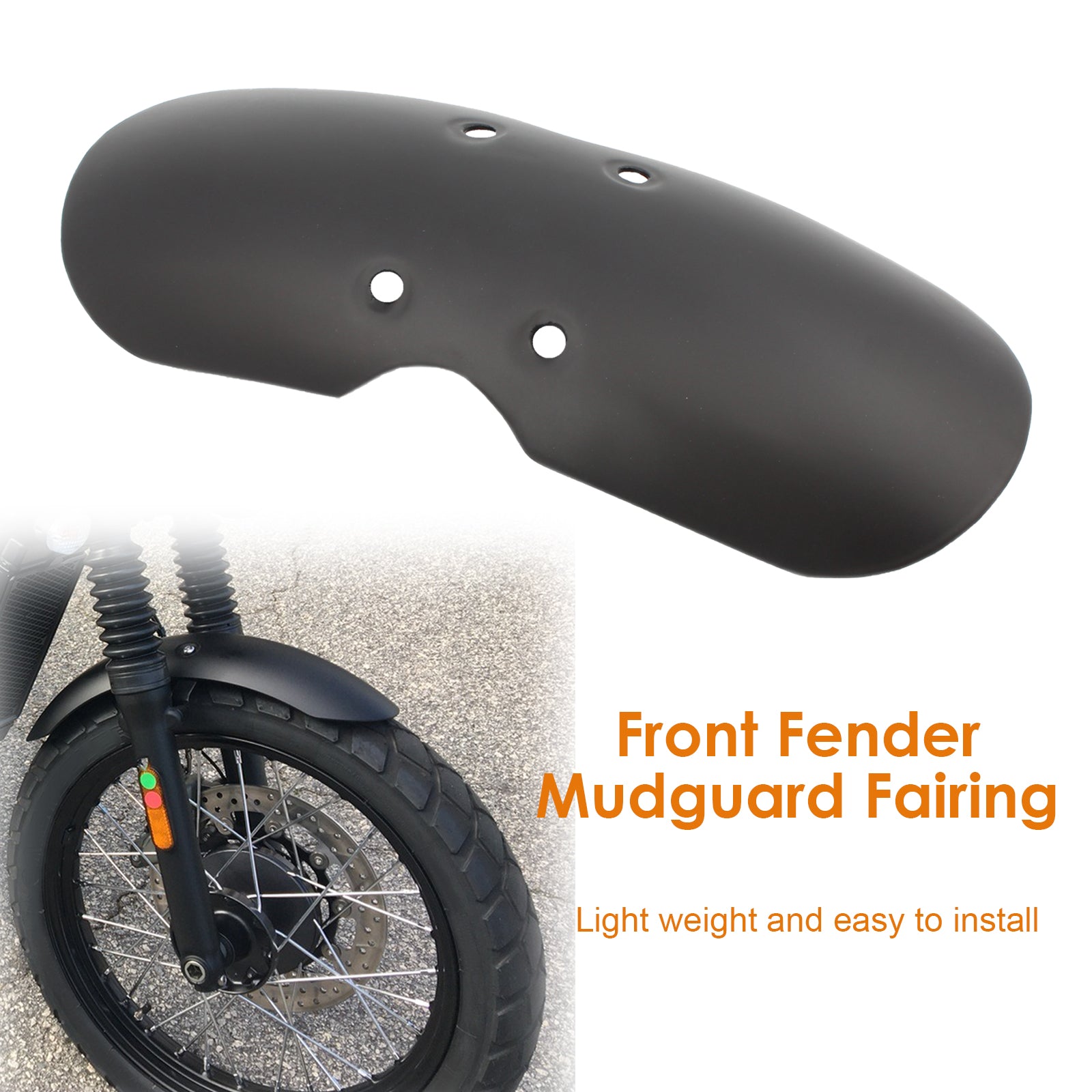 Garde-boue avant pour Bonneville T100 Scrambler Thruxton 2001-2016 Matt Black