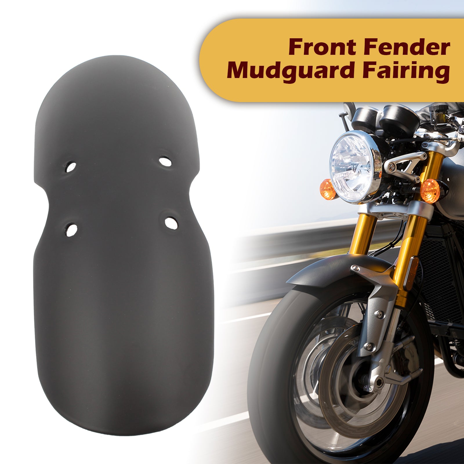 Garde-boue avant pour Bonneville T100 Scrambler Thruxton 2001-2016 Matt Black