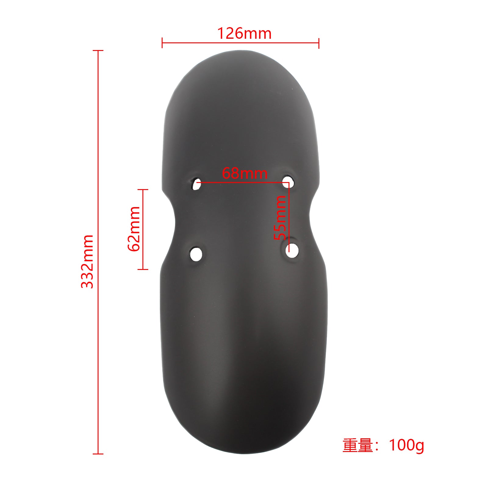 Garde-boue avant pour Bonneville T100 Scrambler Thruxton 2001-2016 Matt Black