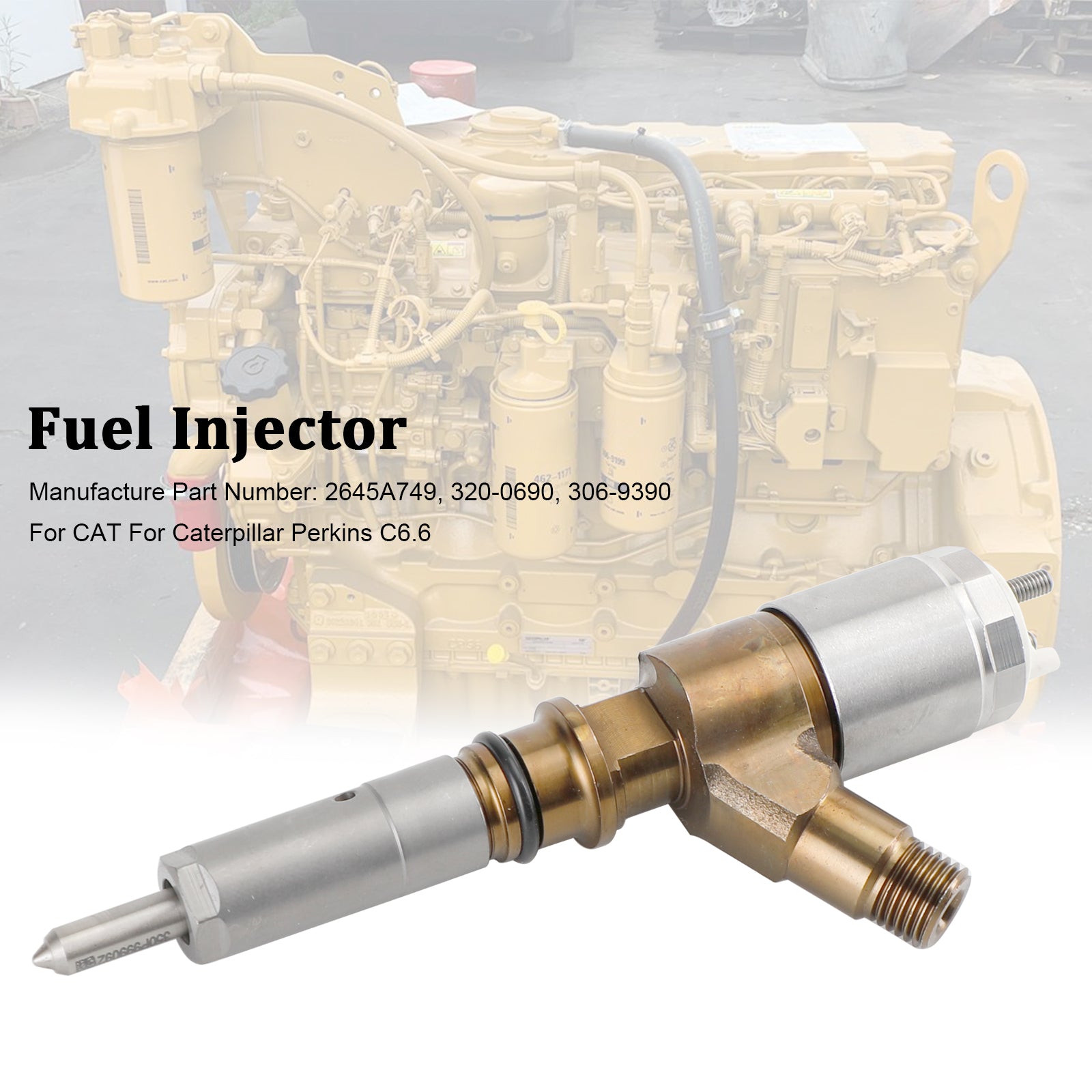 Inyector de combustible 1PS 2645A749 para Caterpillar Perkins C6.6 para CAT 320-0690