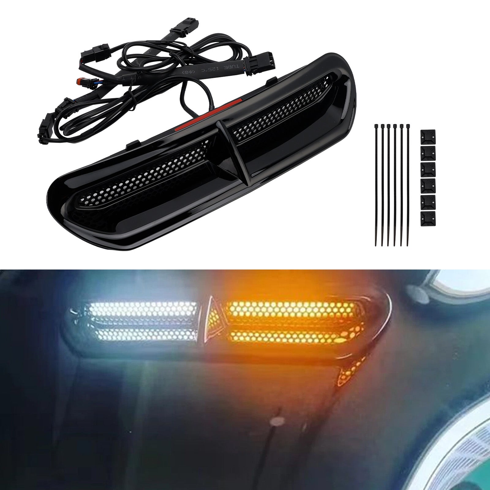 Illuminazione a LED per presa d'aria della carenatura anteriore per Touring Street Glide 2014-2024