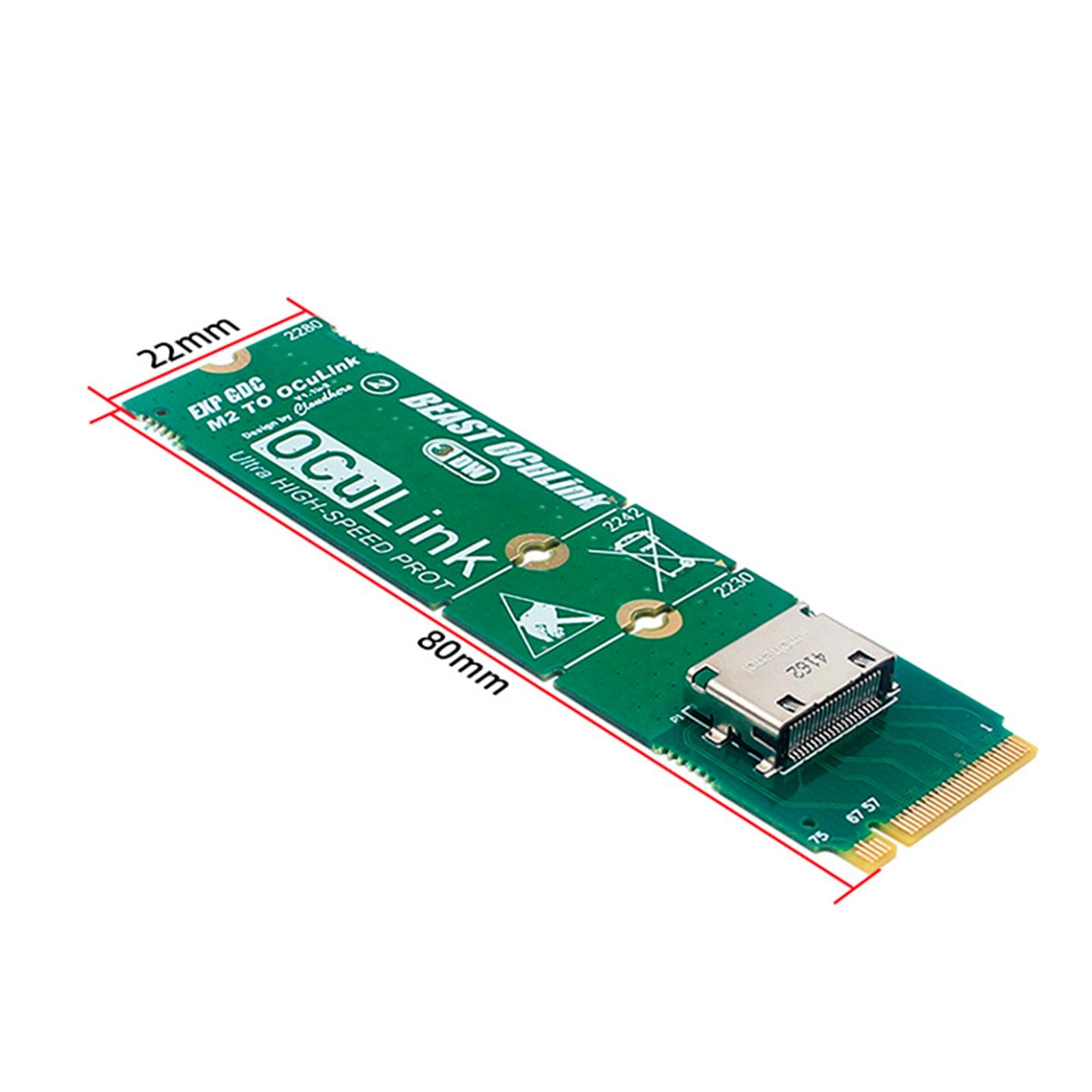 Carte adaptateur M.2 vers OCuLink Carte de conversion d'interface M.2 M KEY vers OCULINK