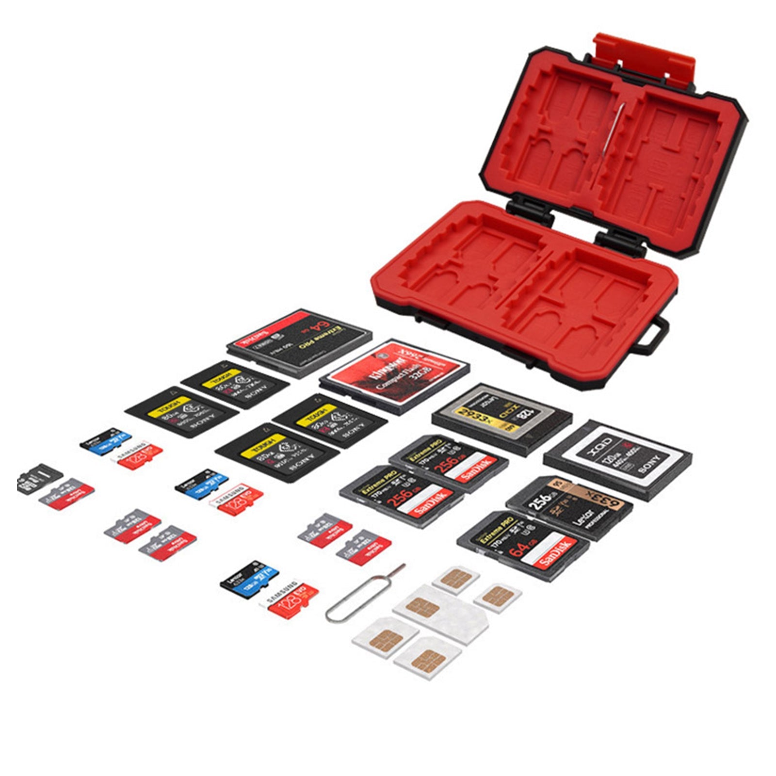 Kameran muistikortin suojakotelo, vedenpitävä ja putoamisen estävä SD-kortin säilytyslaatikko