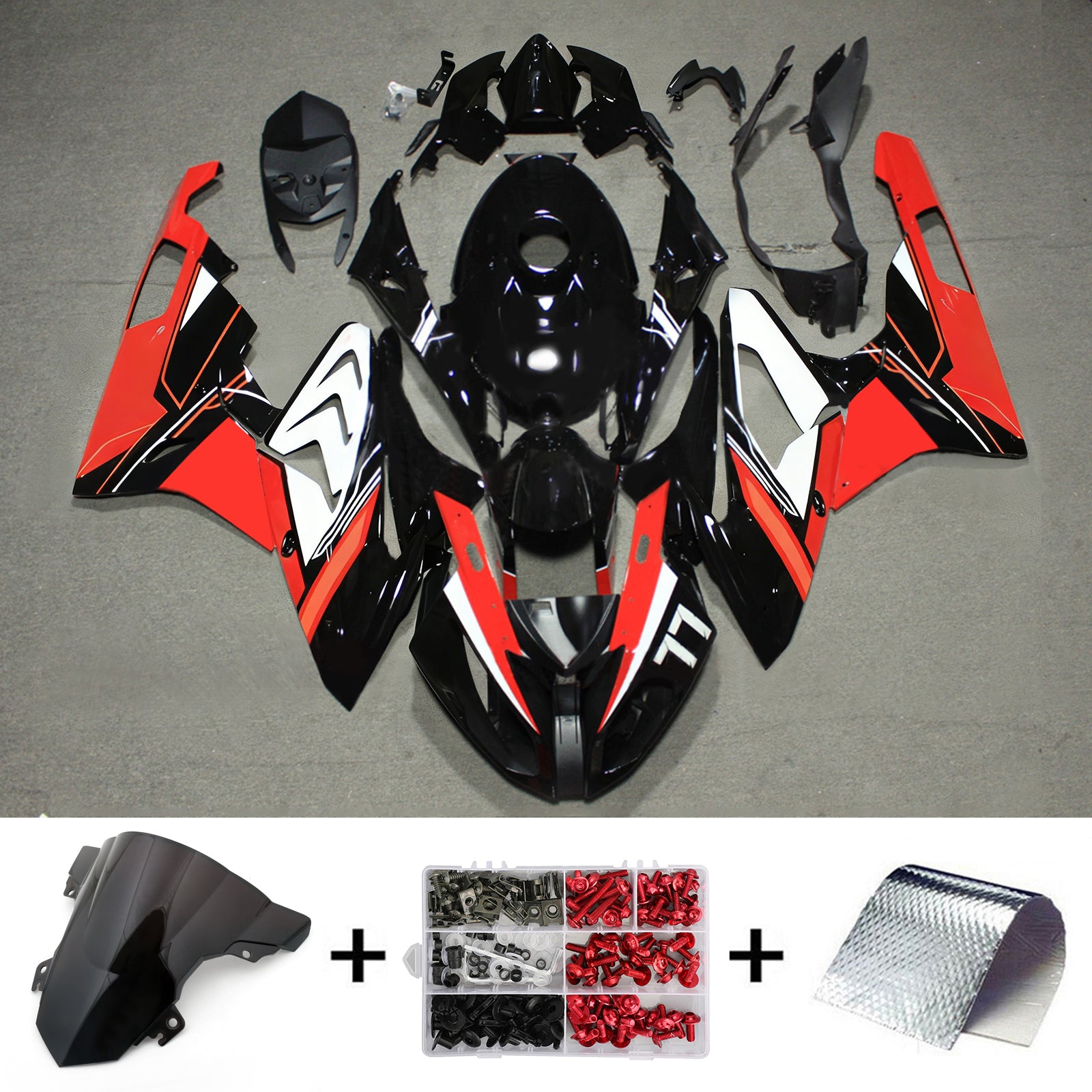 Kit de carénage injecté en plastique ABS pour BMW S1000RR 2017-2018
