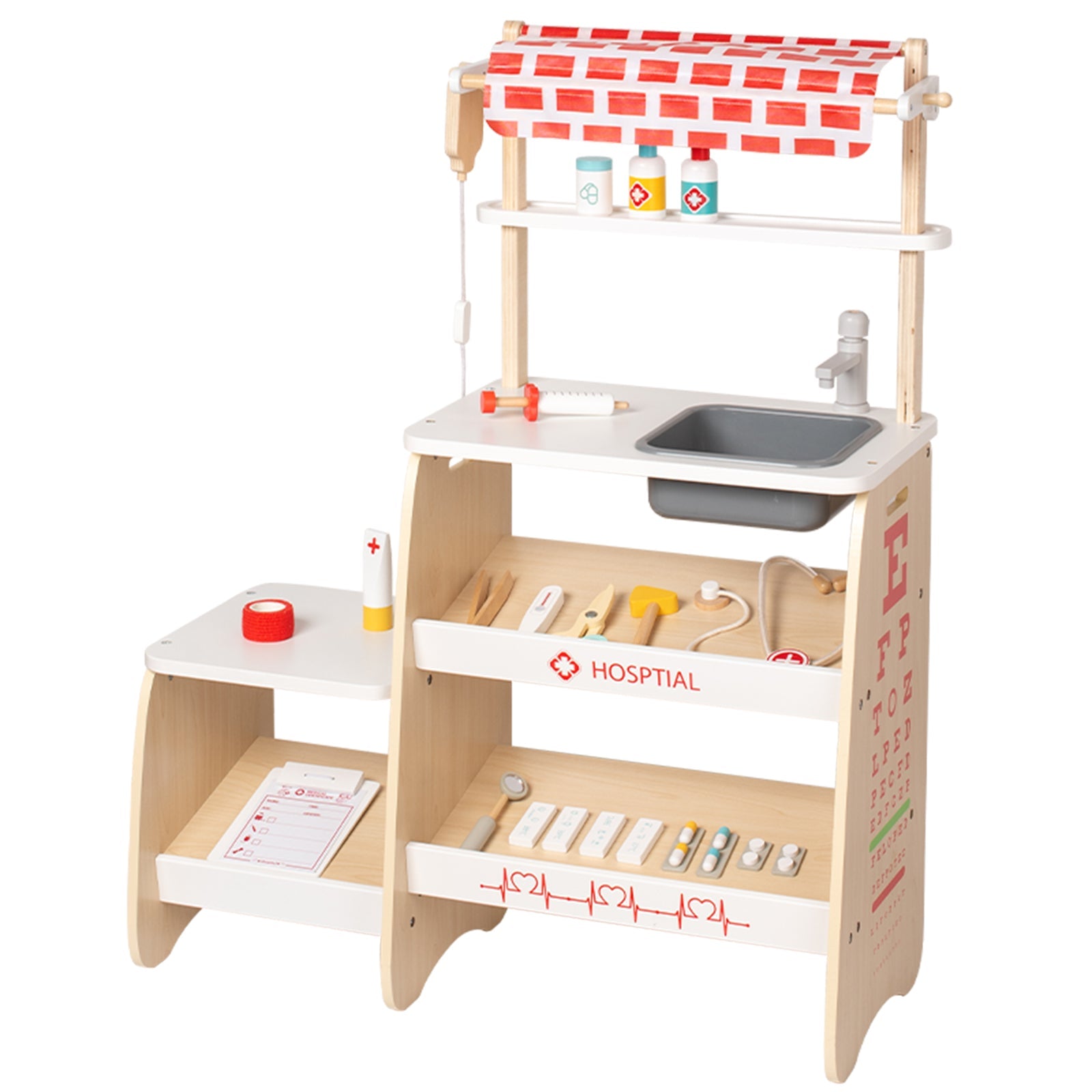 Set di giocattoli di simulazione della clinica medica per bambini con 22 accessori, di 3 anni