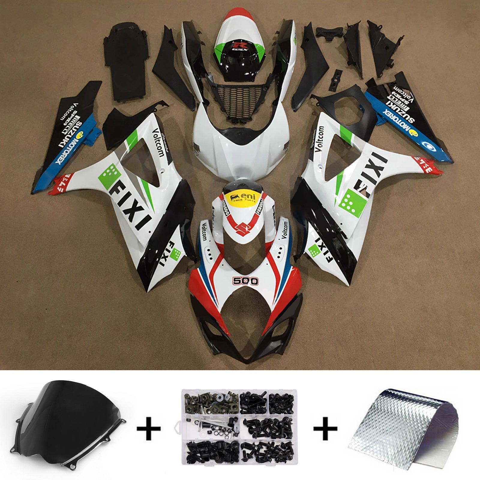 Kit de carénage injecté en plastique ABS pour Suzuki GSXR1000 2007-2008 K7