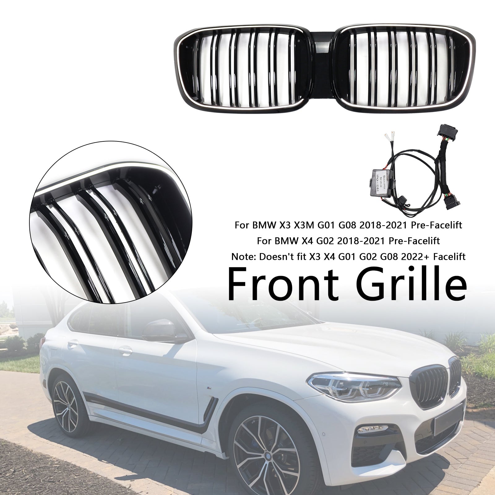 Calendre Grille anteriore in mesh per BMW X4 G02 pre-re-reverded 2018-2021 51138469959 51138469959