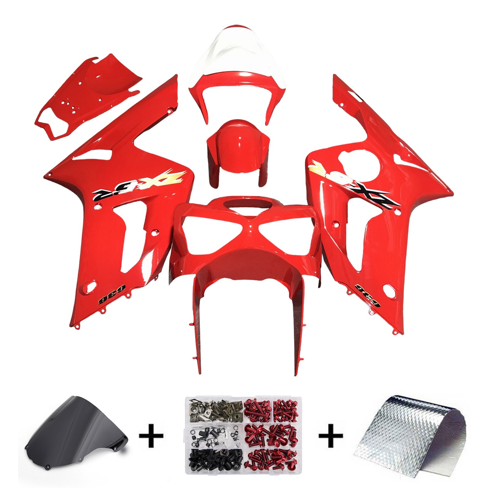 Kit di carenatura a iniezione, corpo in plastica ABS per Kawasaki ZX6R 636 2003-2004