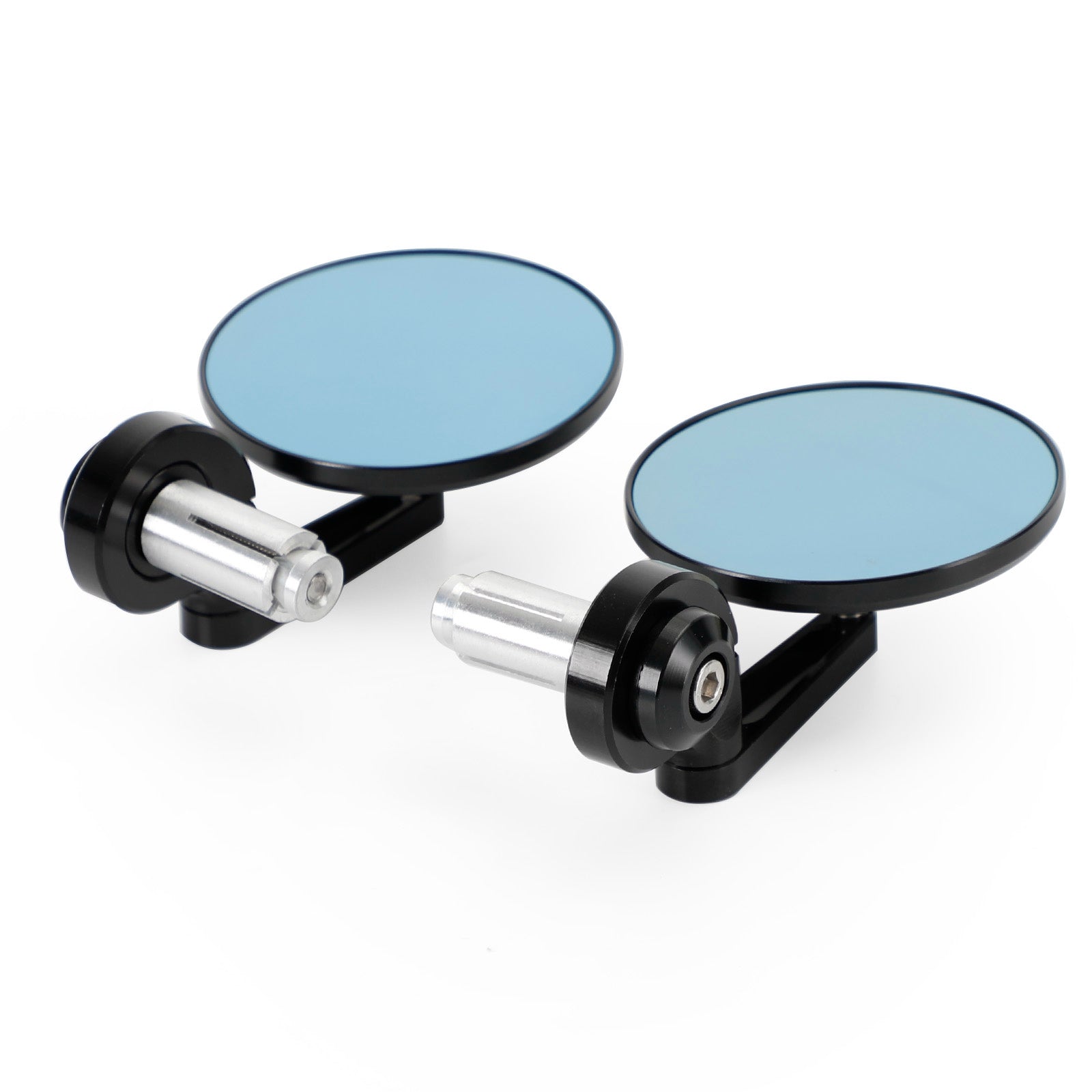 Rétroviseur court noir embout de guidon 22 et 25 mm aluminium pour motos - NEUF