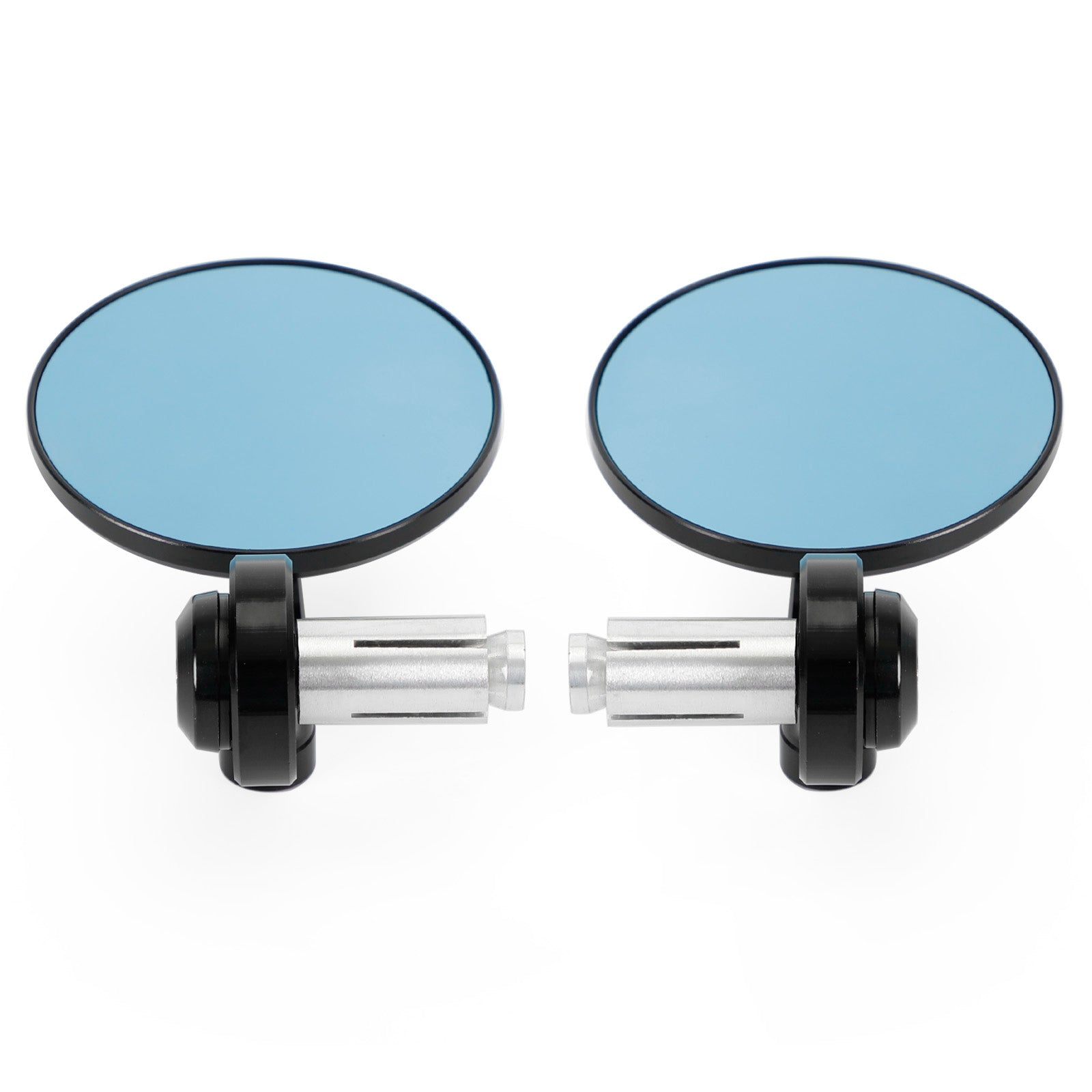 Rétroviseur court noir embout de guidon 22 et 25 mm aluminium pour motos - NEUF