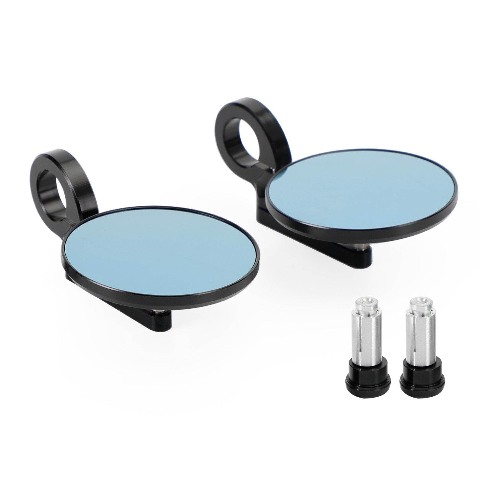 Rétroviseur court noir embout de guidon 22 et 25 mm aluminium pour motos - NEUF