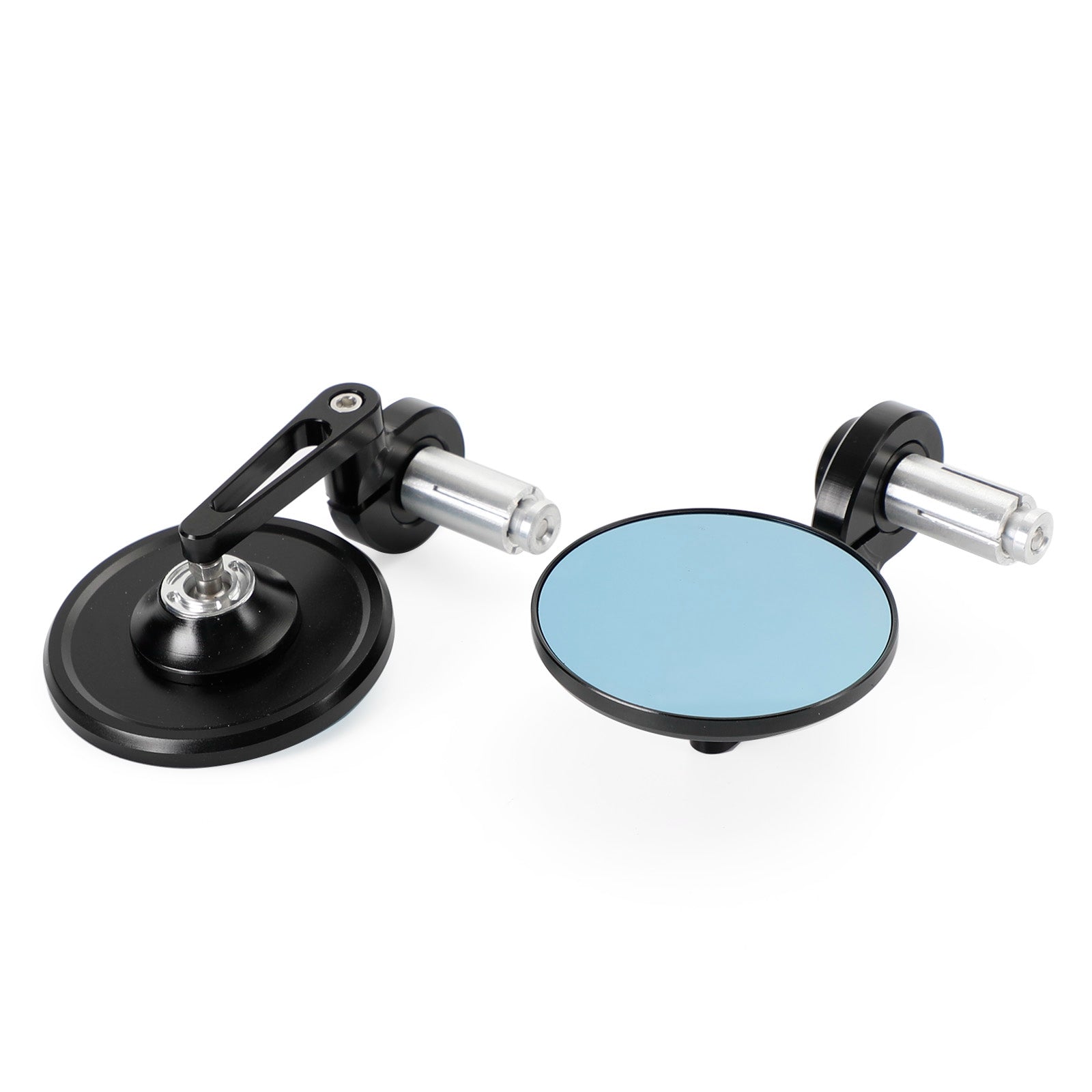 Rétroviseur court noir embout de guidon 22 et 25 mm aluminium pour motos - NEUF