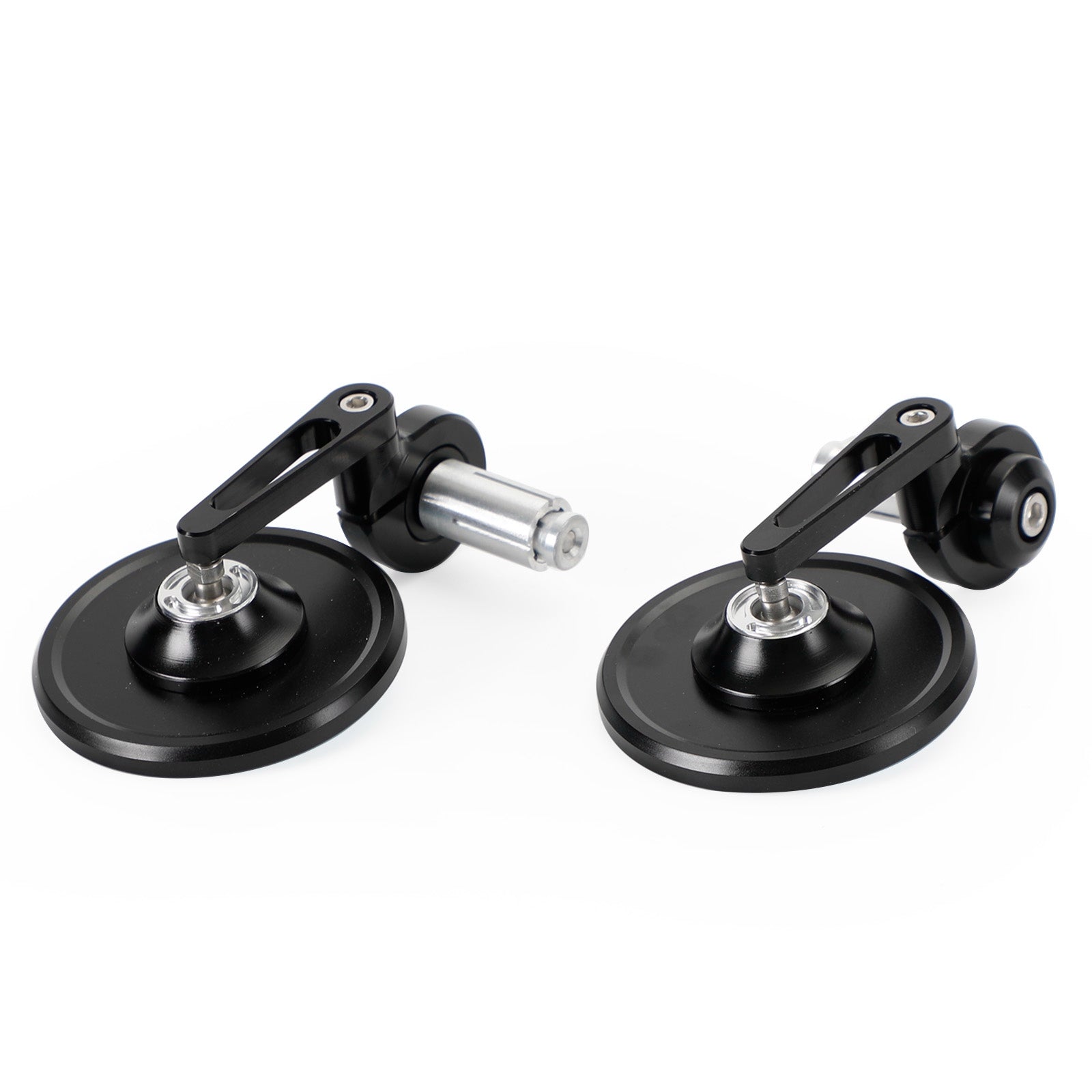 Rétroviseur court noir embout de guidon 22 et 25 mm aluminium pour motos - NEUF