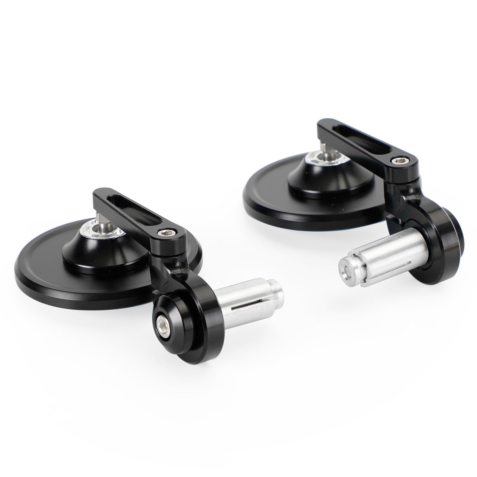 Rétroviseur court noir embout de guidon 22 et 25 mm aluminium pour motos - NEUF