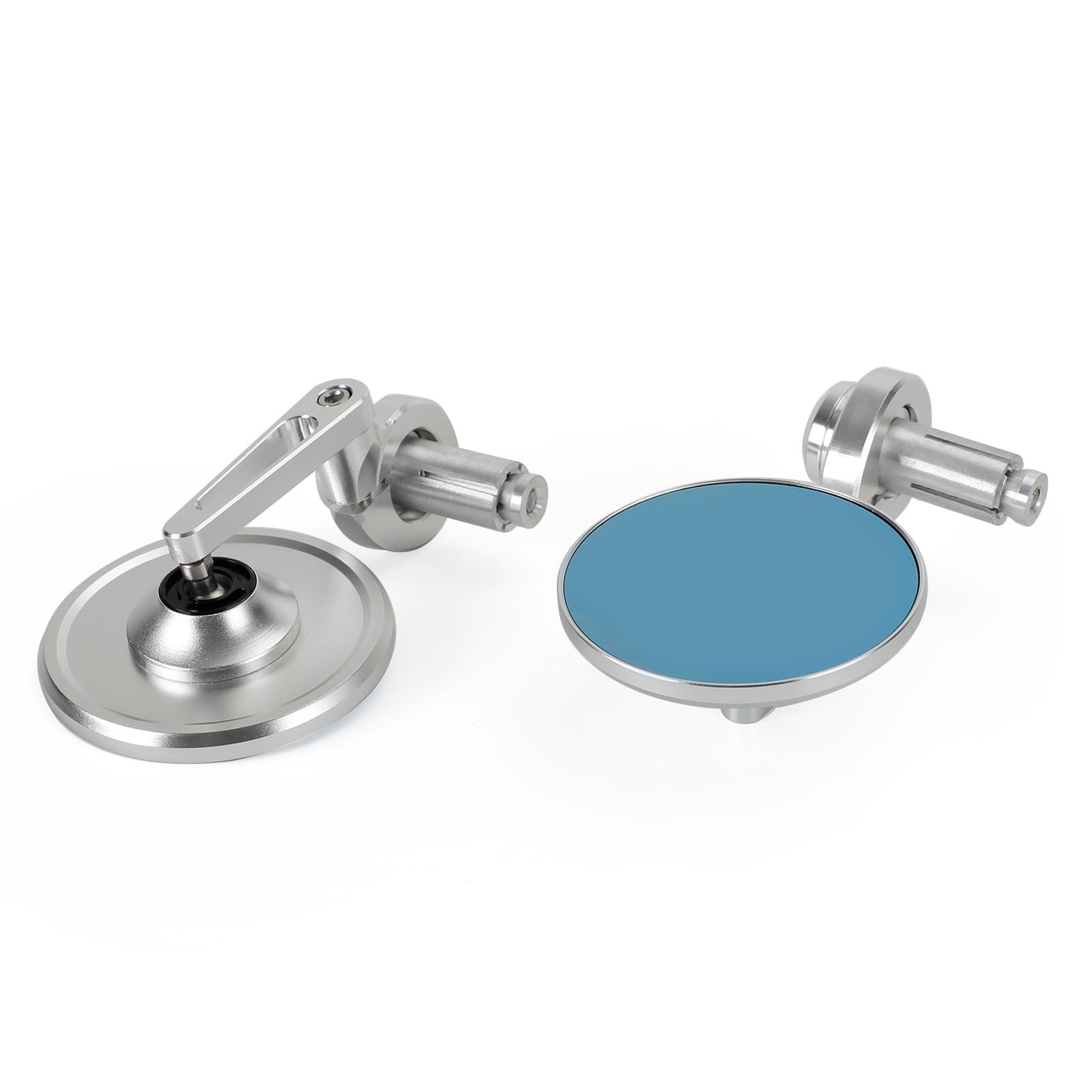 Rétroviseur court argent embout de guidon 22 et 25 mm aluminium pour motos NEUF