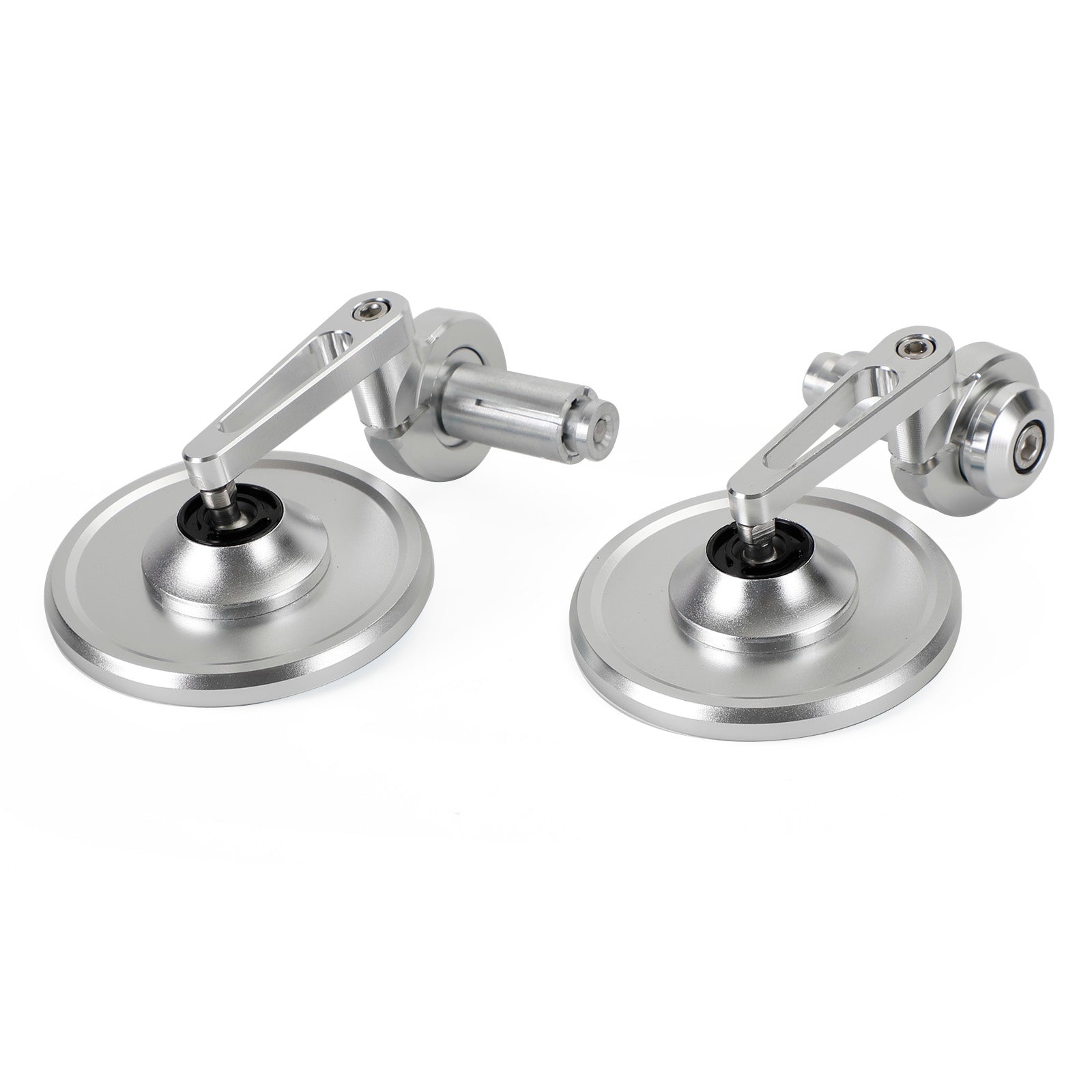 Rétroviseur court argent embout de guidon 22 et 25 mm aluminium pour motos NEUF