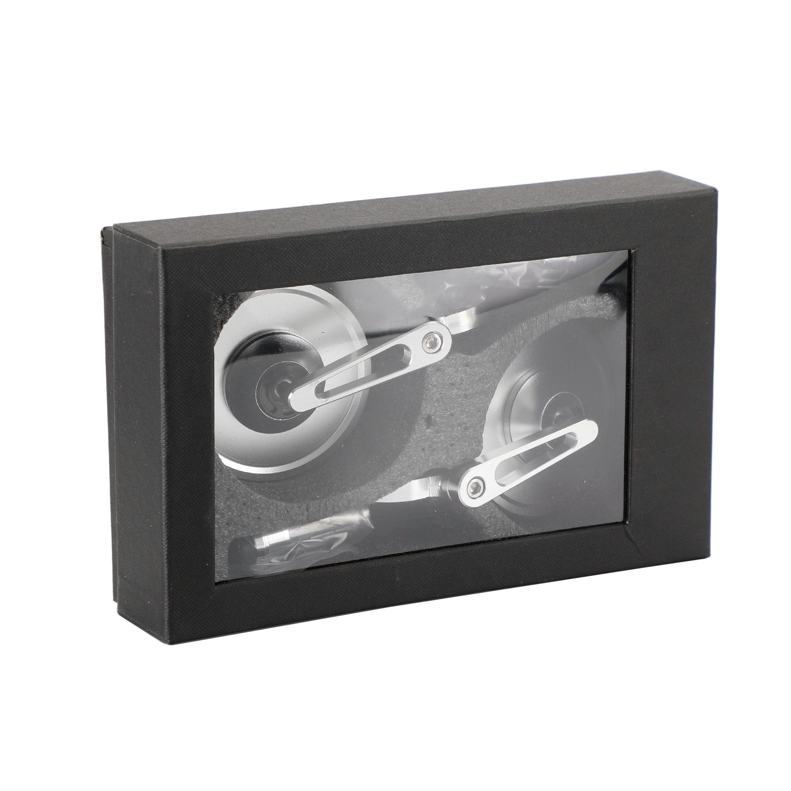 Rétroviseur court argent embout de guidon 22 et 25 mm aluminium pour motos NEUF