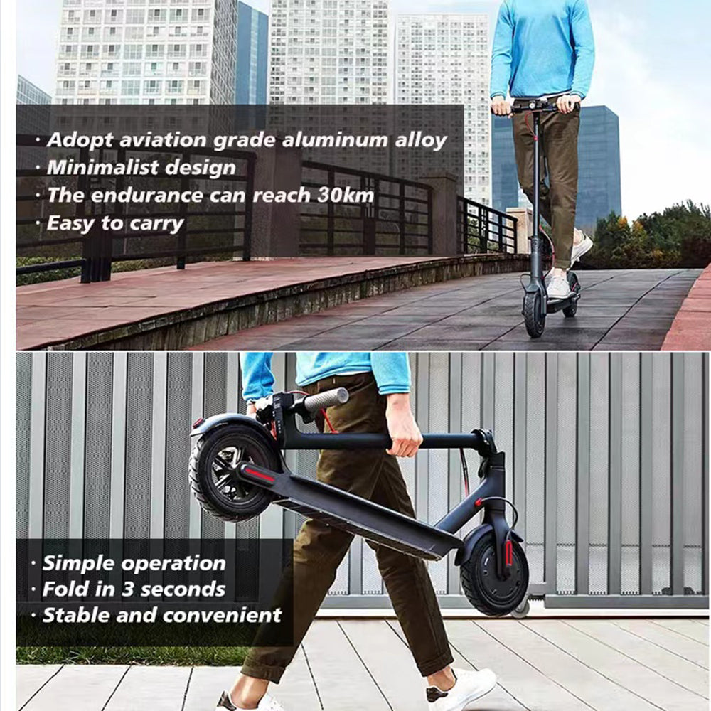 Trottinette Électrique 350W 8,5", Autonomie 35 km, 30 km/h, Double Frein et Pneus Pleins