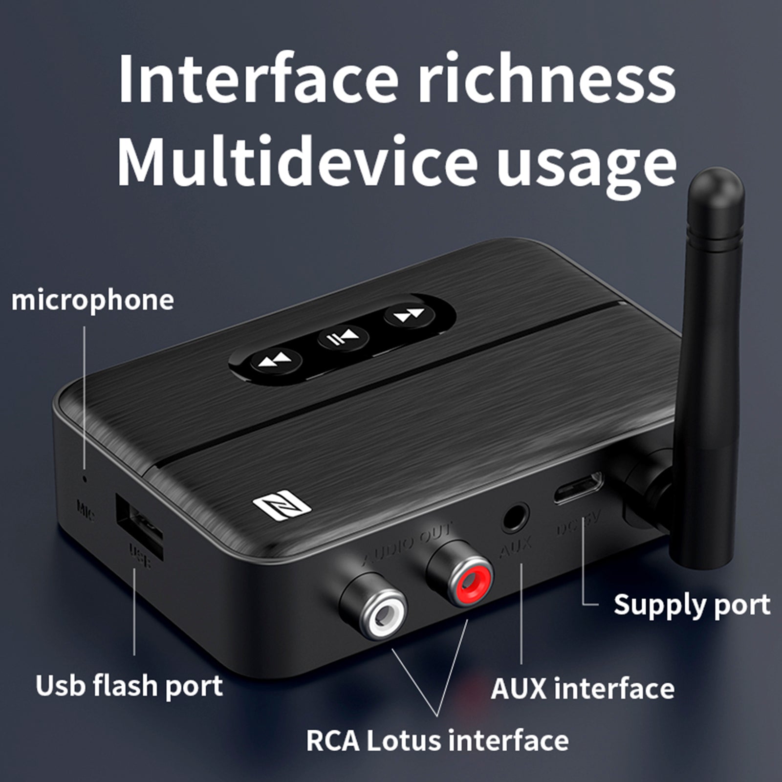 Récepteur audio NFC Bluetooth 5.4, amplificateur AUX/RCA, clé USB pour écouter de la musique