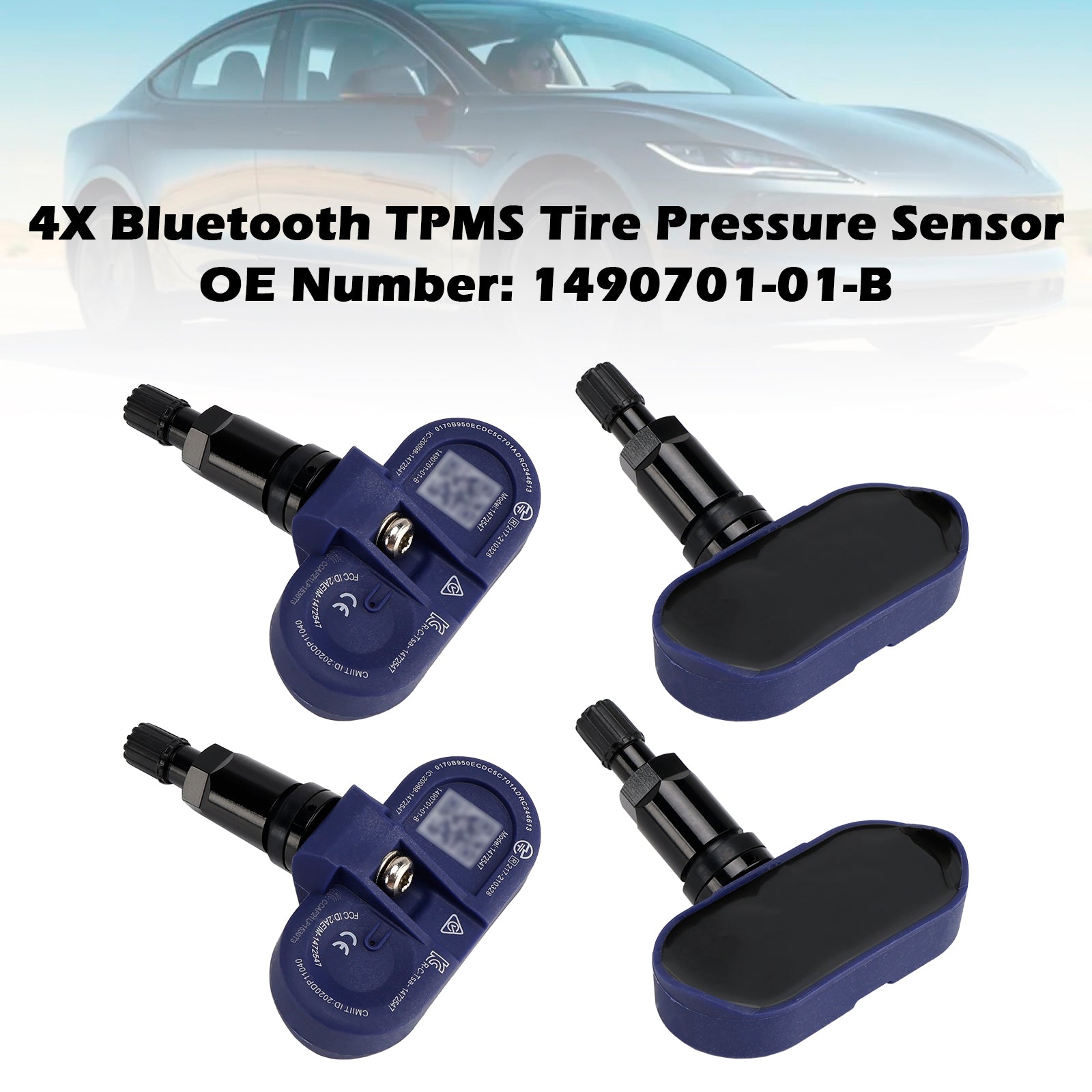 Capteur de pression des pneus TPMS Bluetooth 4 pièces pour Tesla Model 3/S/X/Y 2021-2024