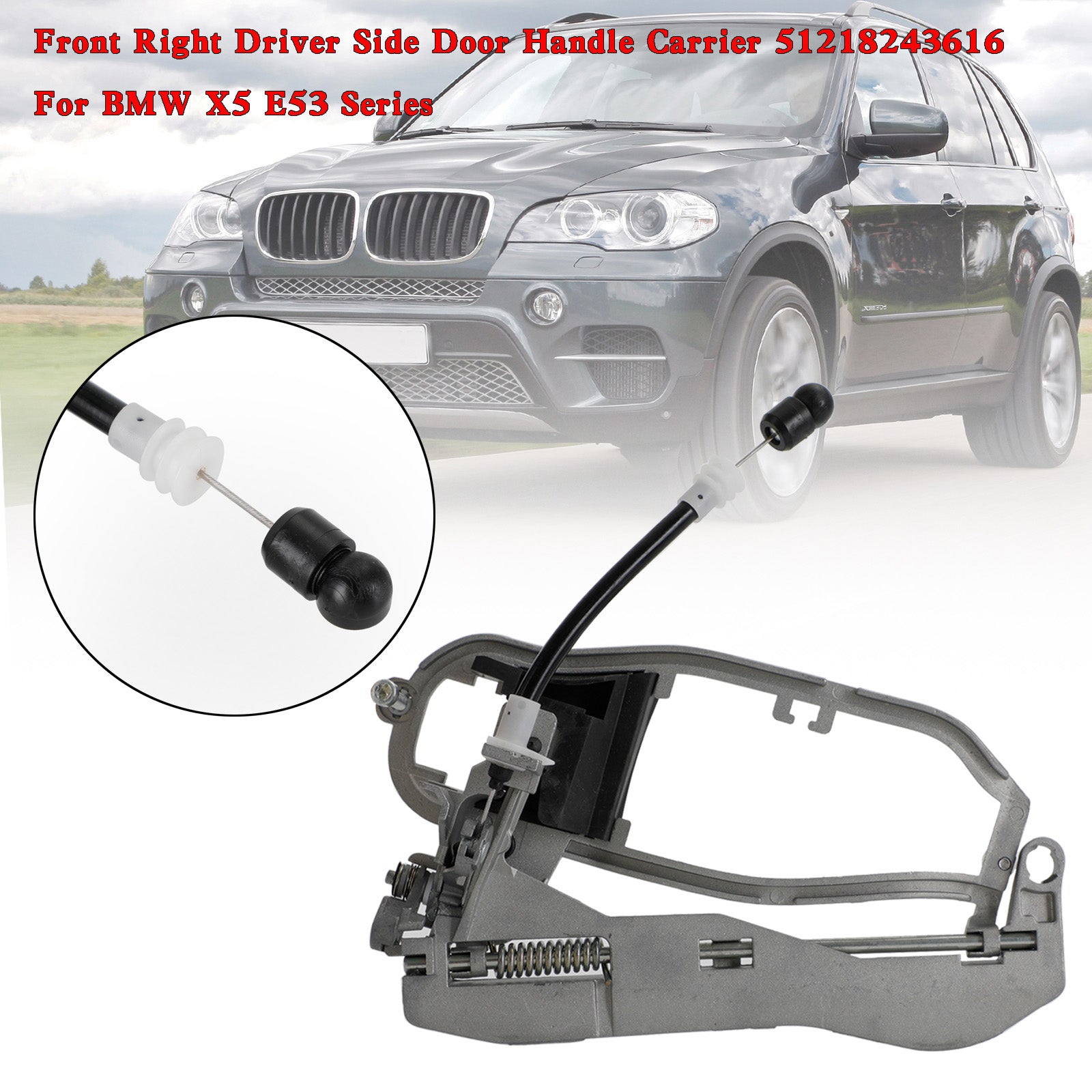 Frontal Rroite Conducteur Côté Portes Poignée Transporteur Pour BMW X5 E53