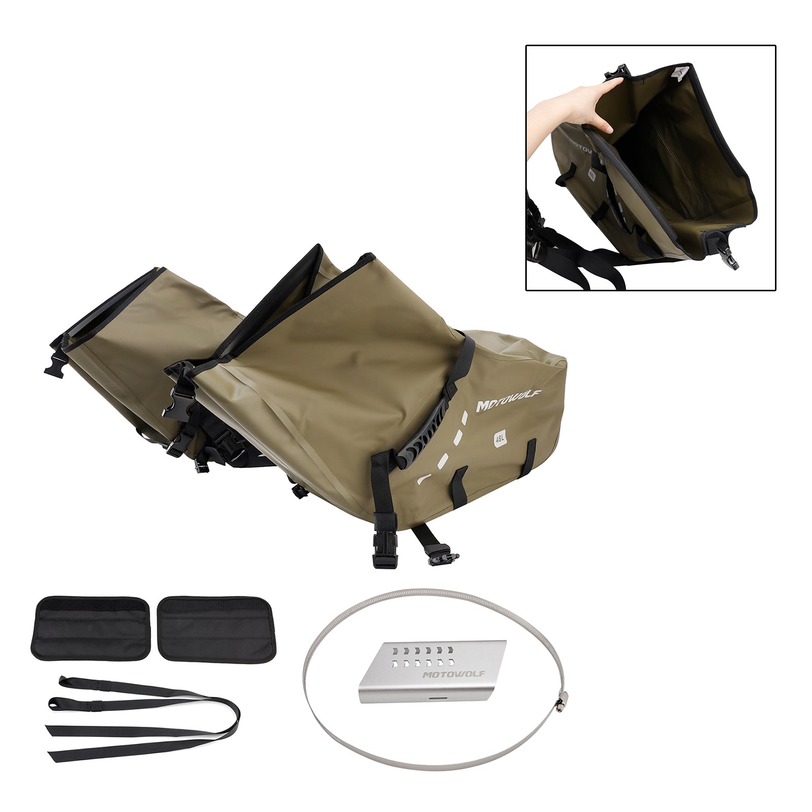 Bijpassende stoel met bijpassend gekleurd zadel, 86 L, groen, voor scooter en motorfiets