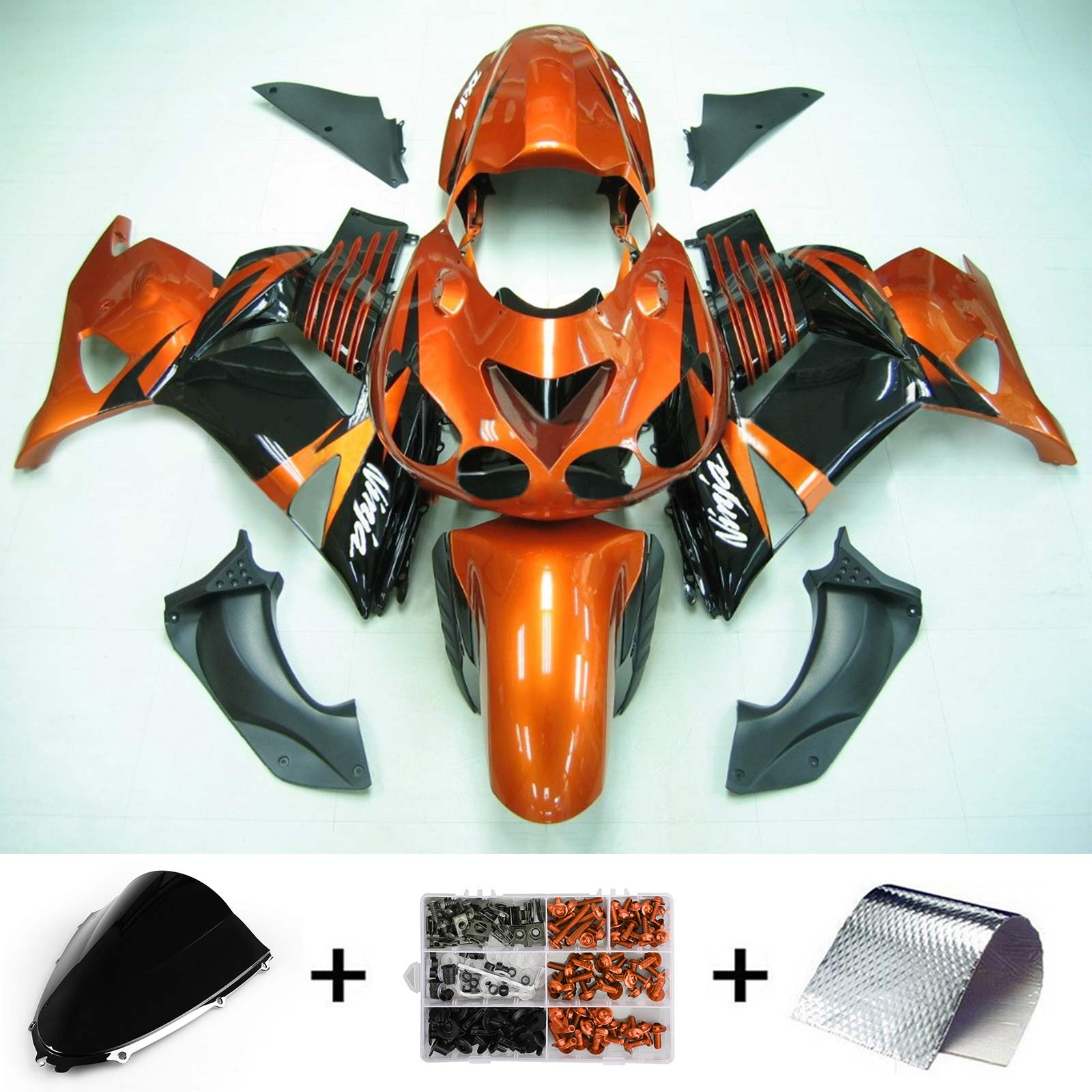 Kit di carenatura a iniezione, corpo in plastica ABS per Kawasaki ZX14R 2006-2011