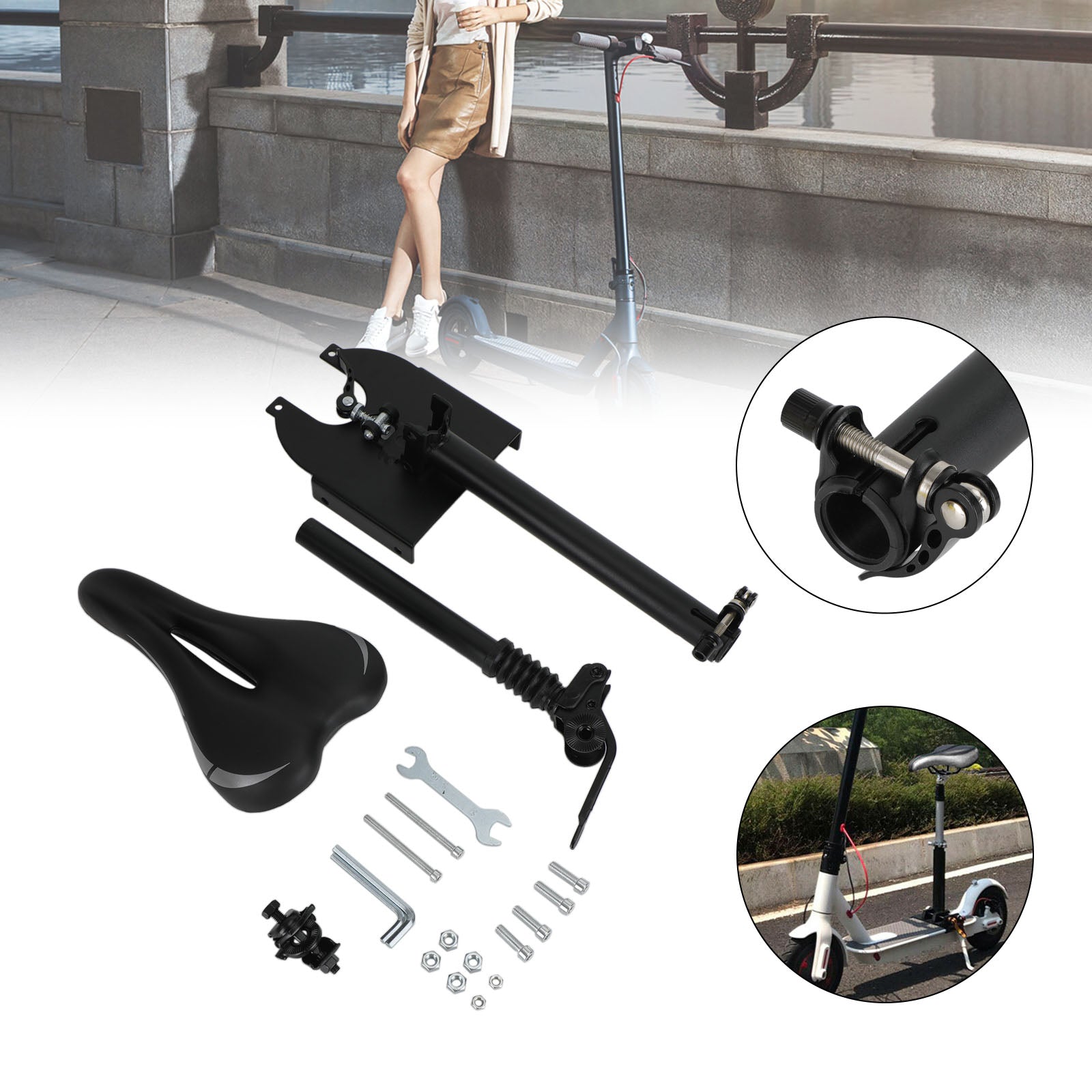 Selle Pliante Réglable pour Trottinette Électrique Xiaomi M365