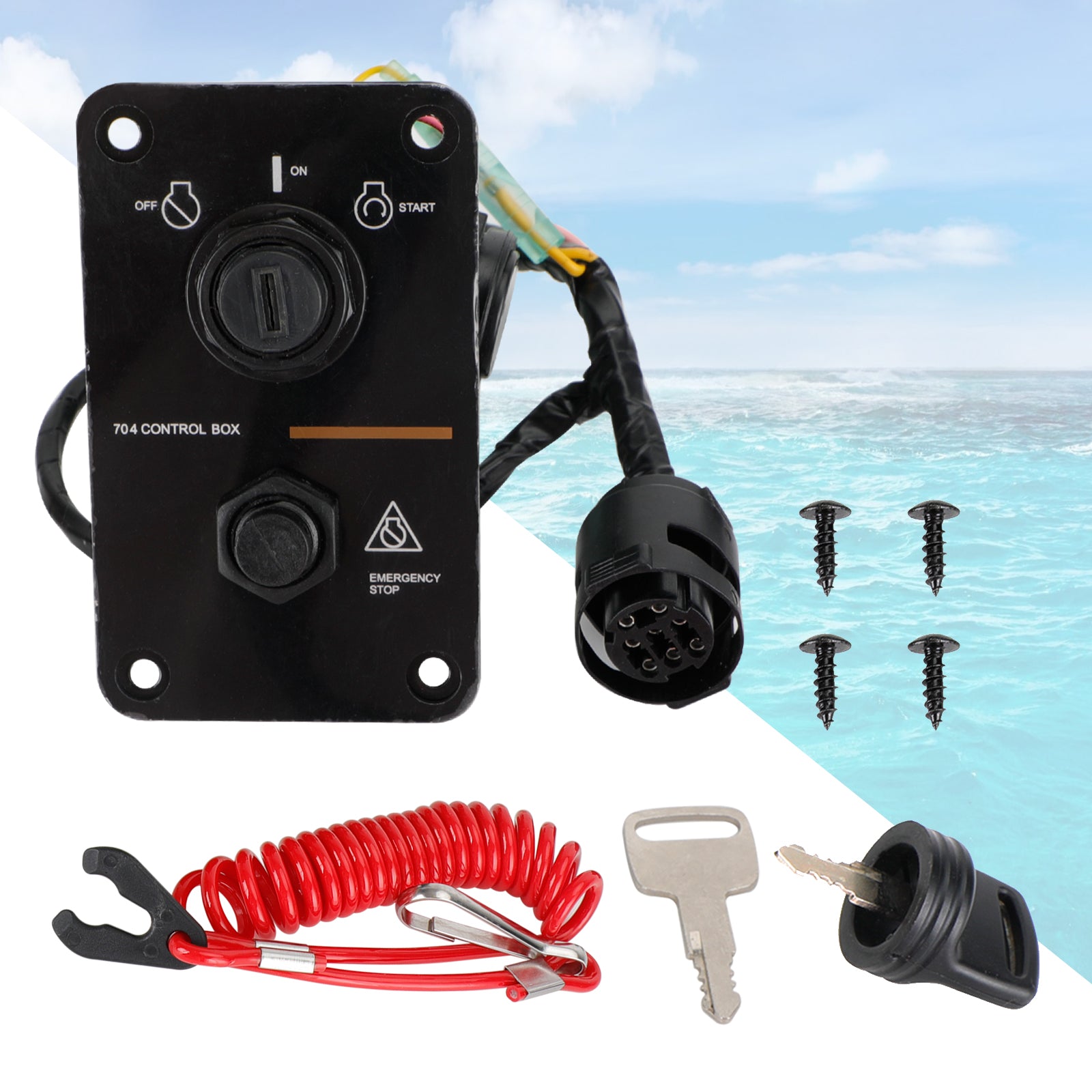Hors-bord unique Moteur Interrupteur à Clé Panneau pour Yamaha 704-82570-08-00