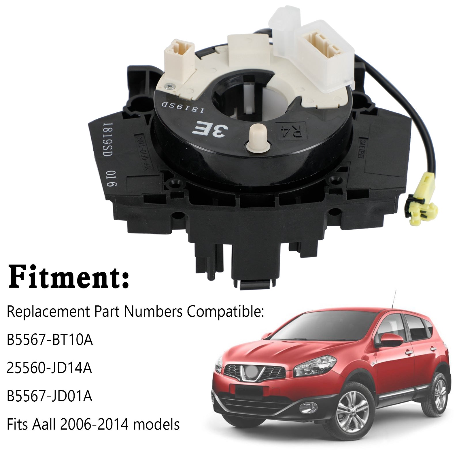 Cavo a spirale Molla orologio per Nissan Dualis Qashqai B5567-BT10A 25560-JD1 B5567-JD01A4A 2006-2014