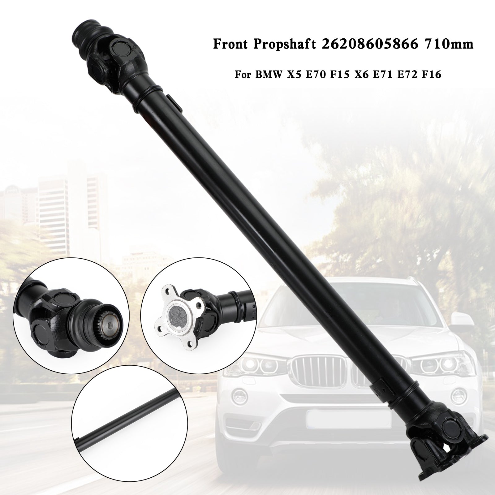 BMW X5 E70 F15 X6 E71 E72 F16 Eje de transmisión delantero 26208605866 710 mm