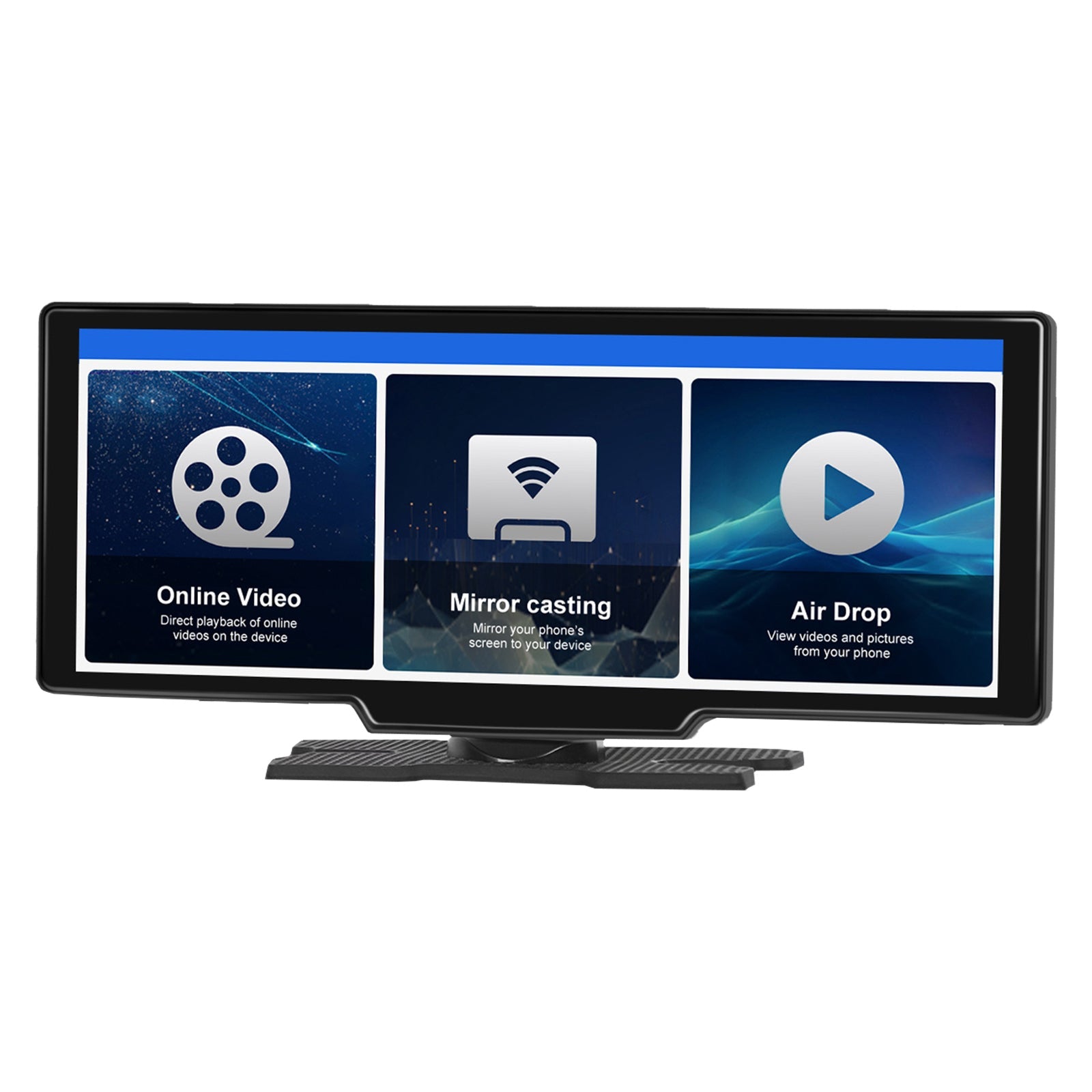 Boordnavigatiesysteem met 10,26 inch HD-scherm, CarPlay en 12 inch LED-camera.