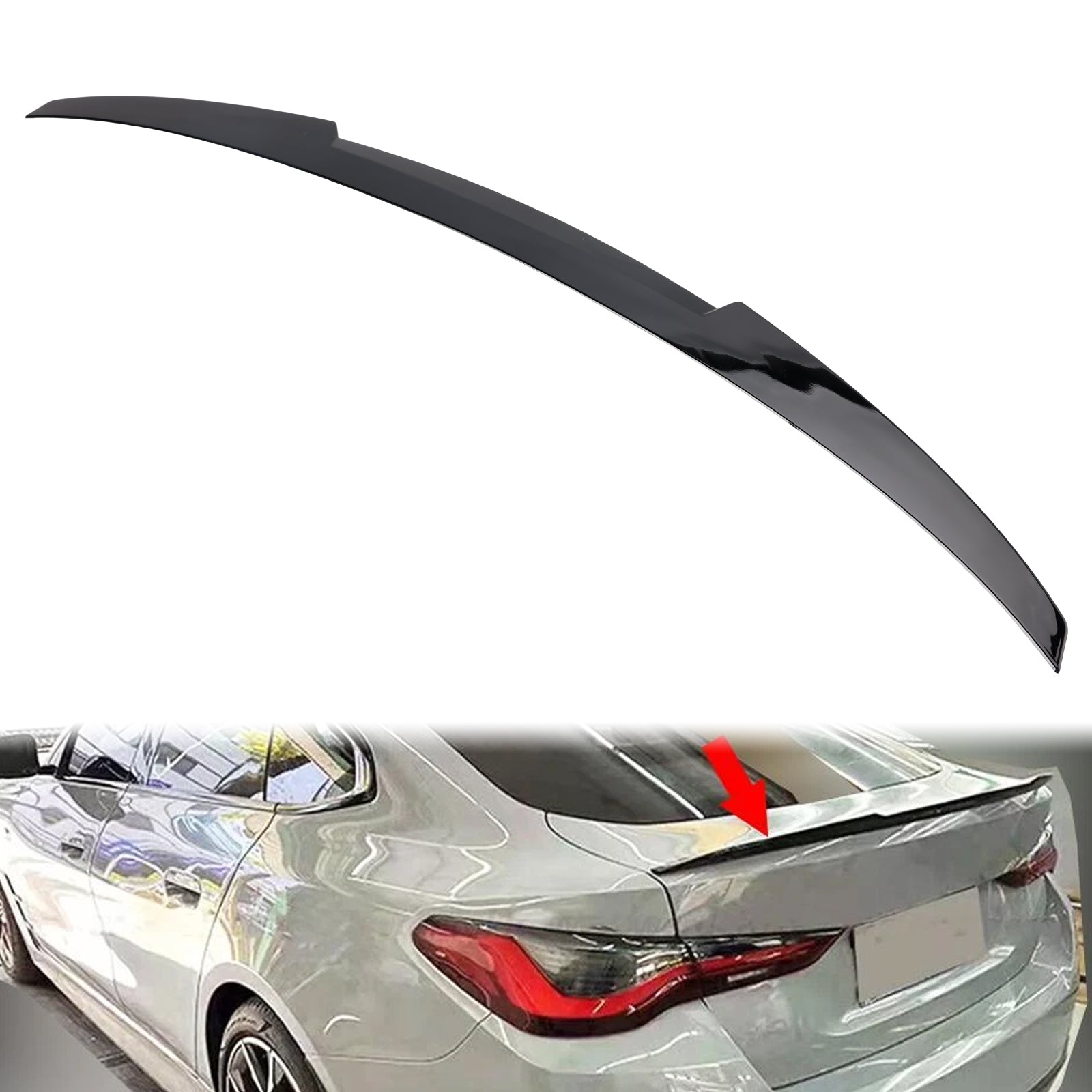 Spoiler posteriore nero lucido per BMW Serie 4 G26 Gran Coupé 21-25 stile M4