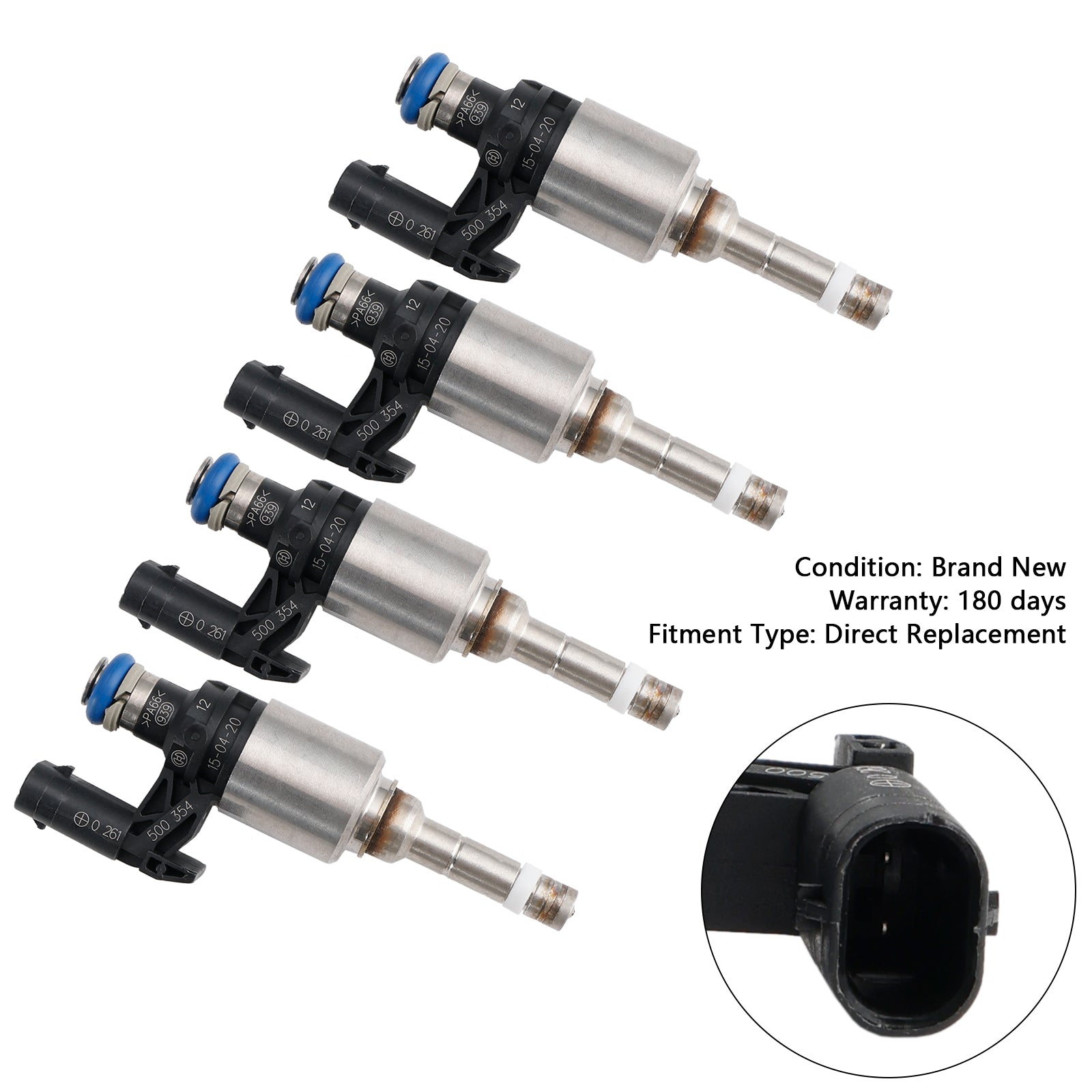 Inyector de combustible 4 Uds 04E906036Q para Audi A3, Seat Leon, Skoda, VW Passat